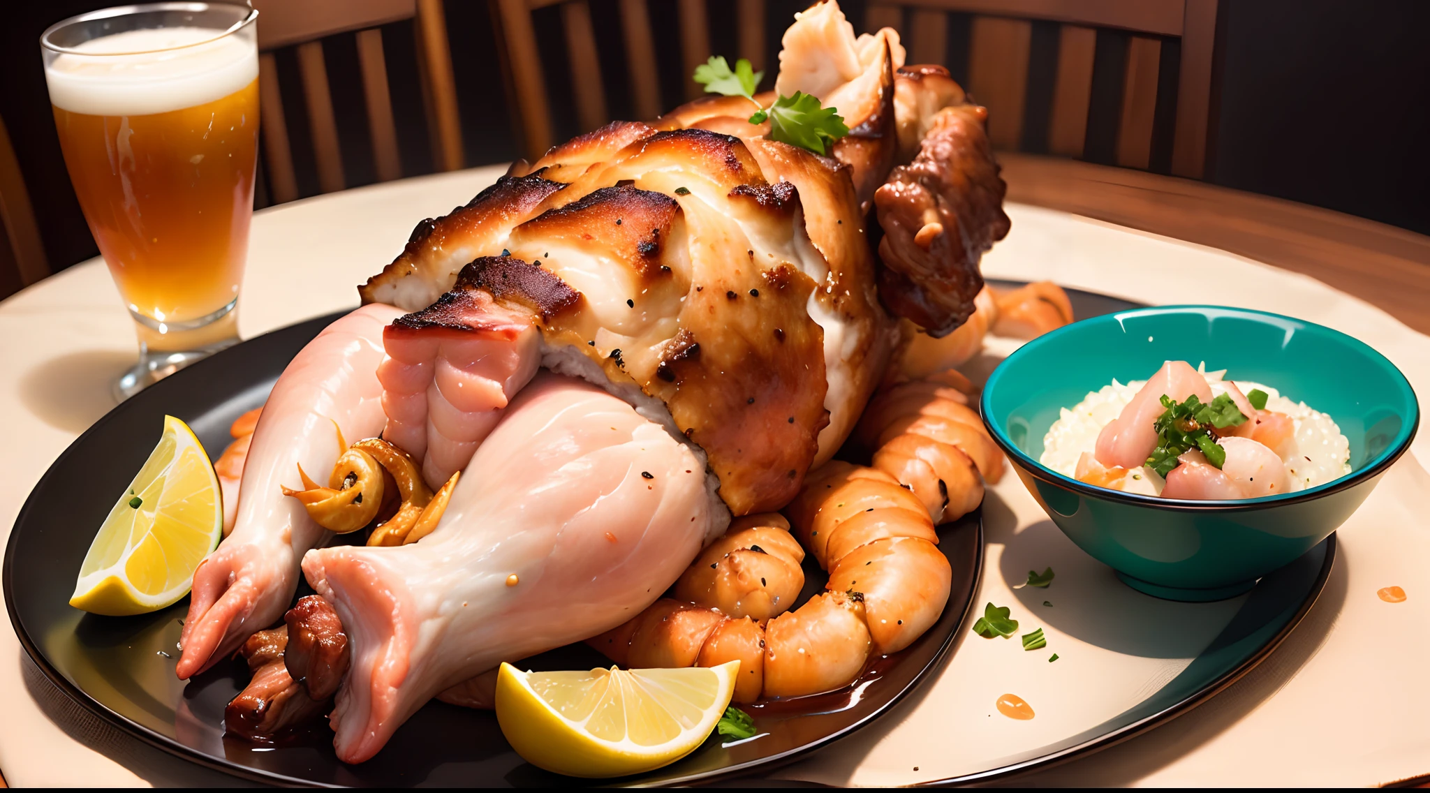Seafood pork leg