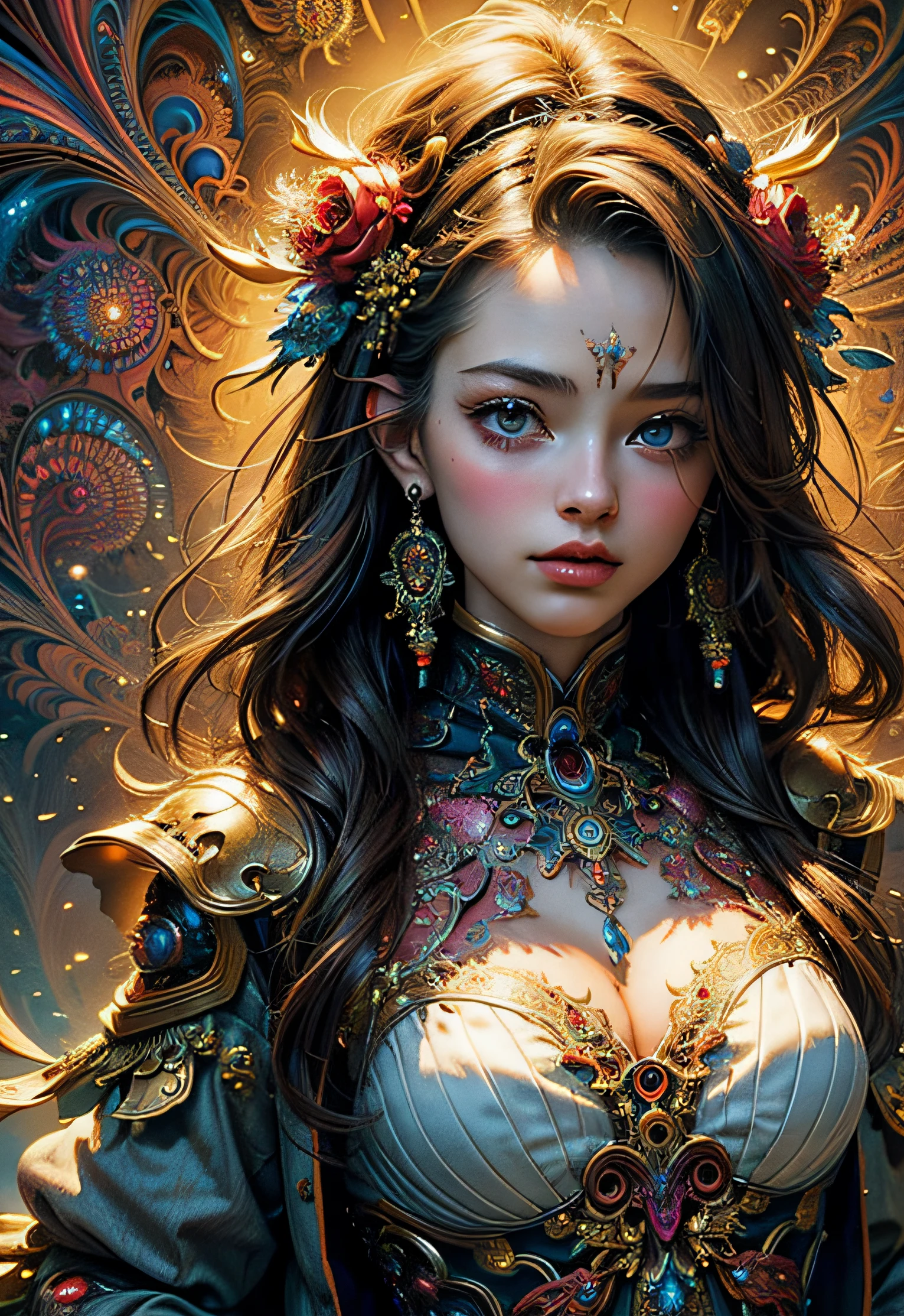 (masterpiece, top quality, best quality, official art, beautiful and aesthetic:1.2), (1girl), extreme detailed,(fractal art:1.3),colorful,highest detailed