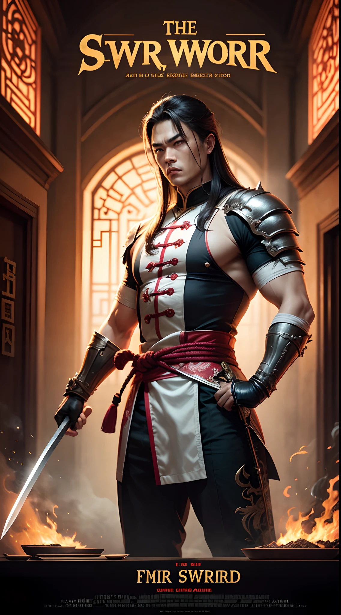 The sword，big sword，epee，Chinese martial arts，filmposter，poster for，Huge eye-catching text