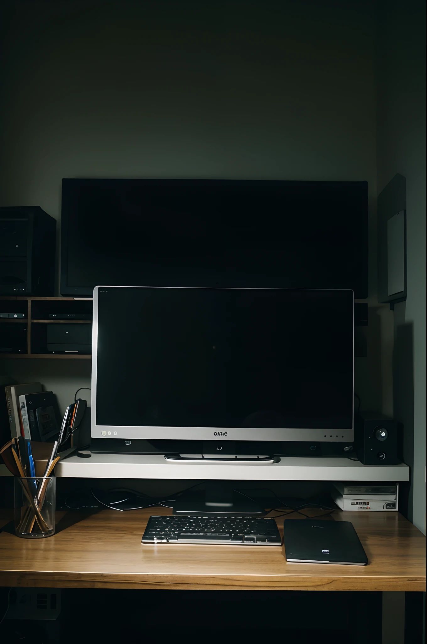 Computer screen , dark room