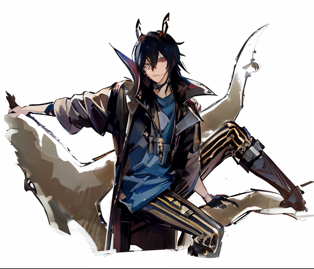 anime boy l with a large scyther in a dark forest, detailed key anime art, handsome guy in demon slayer art, Black long hair, metalhead boy, inspired by Okumura Masanobu, light novel cover art, key anime art, zhongli from genshin impact, detailed anime character art, shigenori soejima illustration, vampire boy, scythe in hand