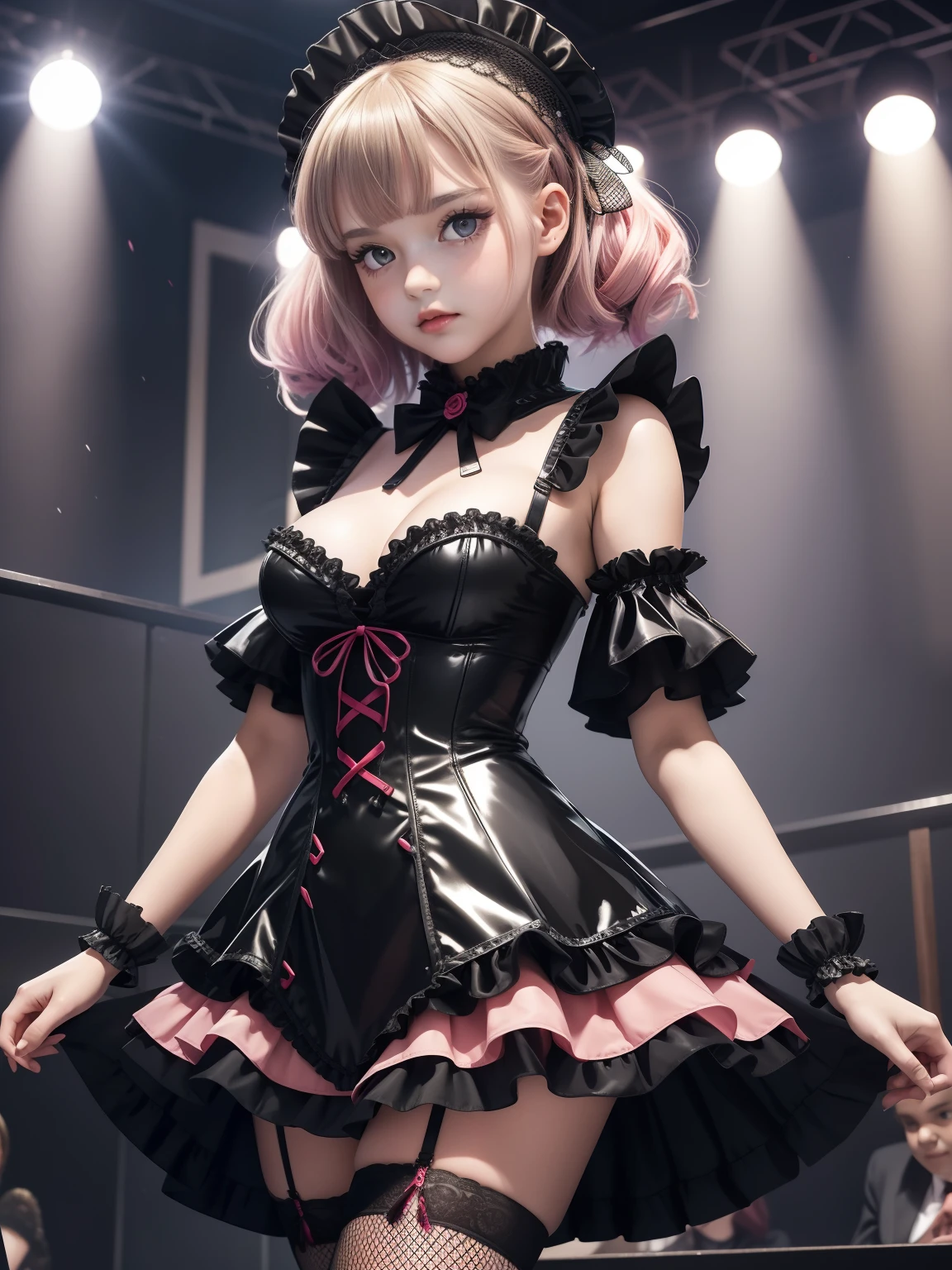 12-Jährige lolita in cut out coloured ,fishnet,Latex-Dessous,knieend,Upskirt (Kleider),Breasts visible open dress,Schambereich sichtbar,Kettenkabelbaum,glamorous,Schmuck-Accessoire,sehr teures erotisches Outfit,nackt