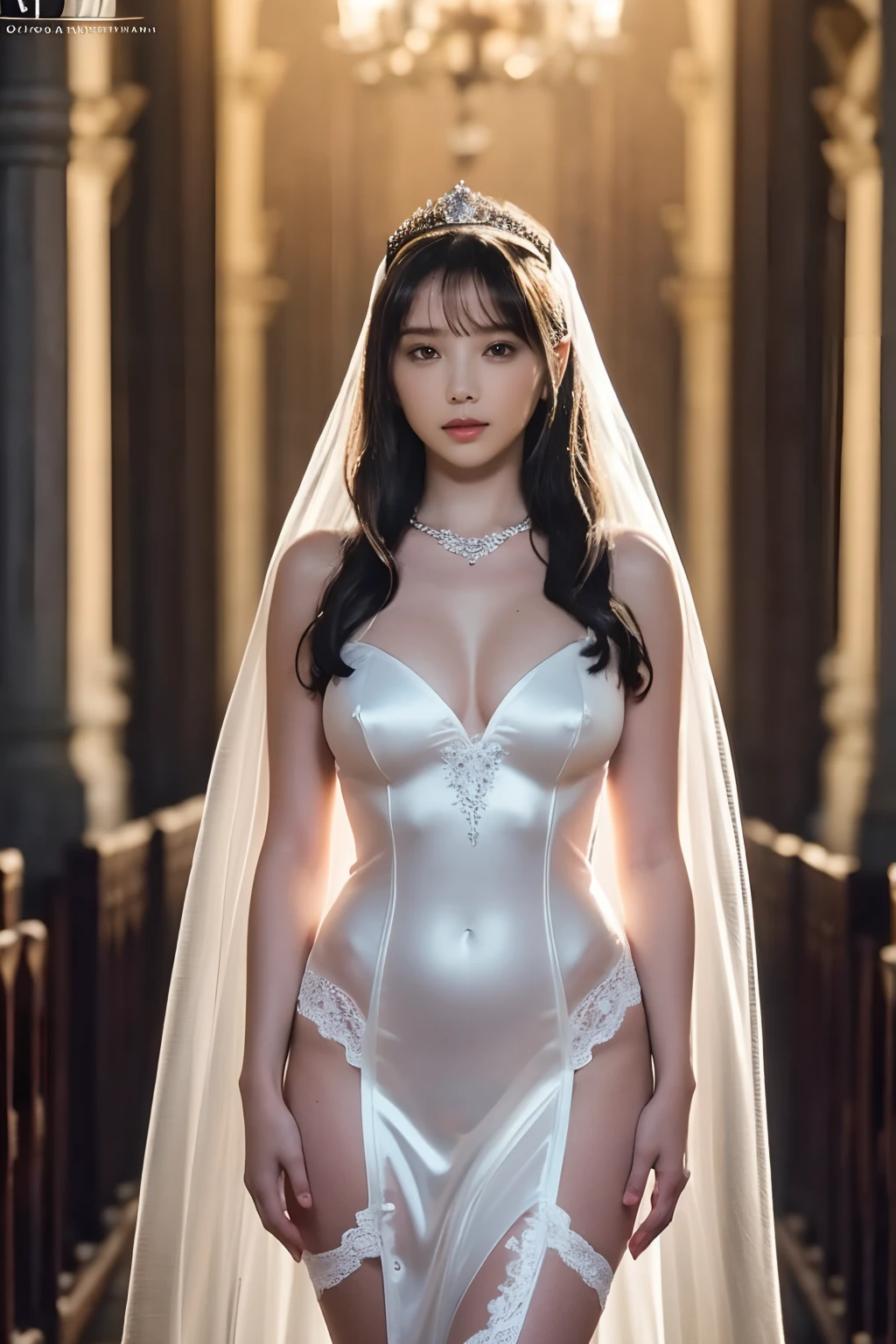 Naked," Figure, Small silver tiara, Transparent Cape、Transparent stockings、Saggy big, Show pussy , the perfect body, Full body like,After the wedding、Square in front of the church,(Best Quality, 4K, 8K, High resolution, masutepiece:1.2), Ultra-detailed, (Realistic, Photorealistic, Photorealsitic:1.37), royal, Captivating, (Vibrant colors, sharp chest:1.1), Soft lighting"