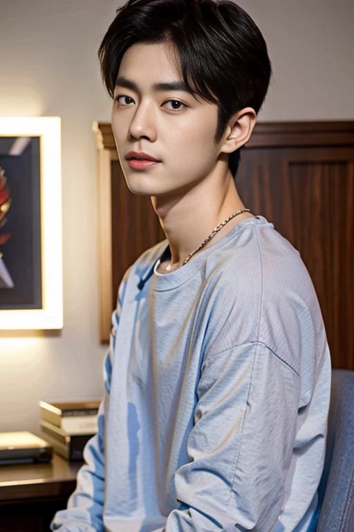 Allafard Asian man sitting in a chair,With a remote control, Kim Do-young, Cai Xukun, Inspired by Bian Shoumin, Shin Jinying, yanjun cheng, Kim Tae-joon, hyung tae, Inspired by Zhang Han, 1 7 - year - old boy thin face, korean artist, jung jaehyun, Male ulzzang, headshot profile picture