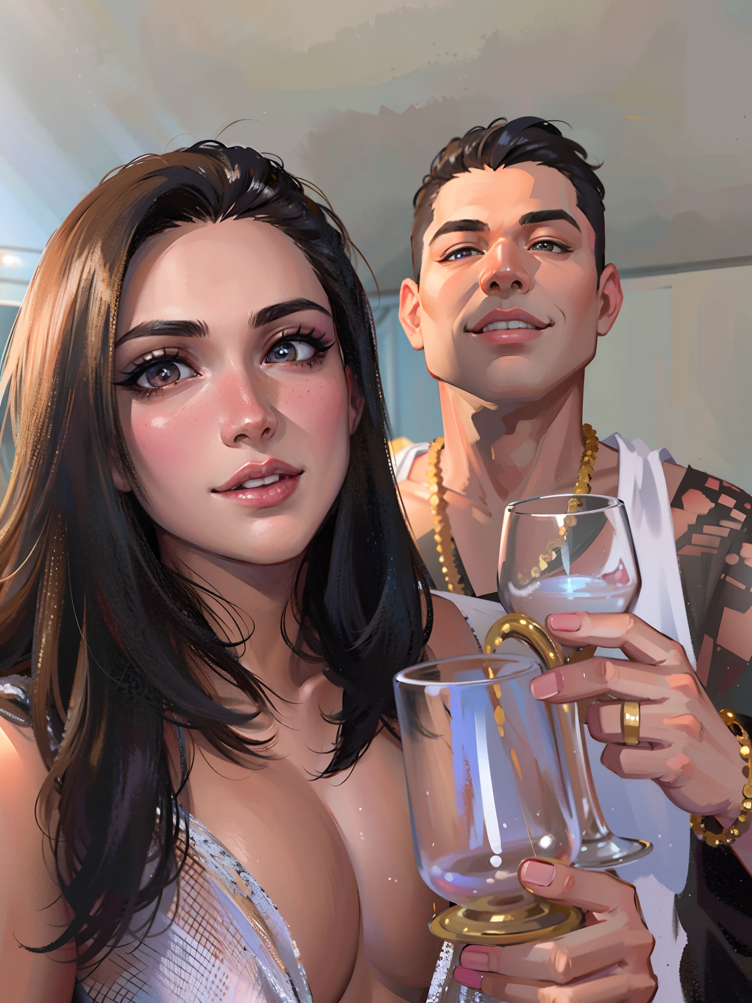 (masterpiece),(best quality:1.0), (ultra highres:1.0), detailed illustration, 8k, 1boy, anime boy, wearing black t-shirt, smiling, detailed face, perfect face, anime eyes, detailed eyes, dark brown eyes, detailed hair, highlights in hair, day time, highly detailed, anime style, vibrant