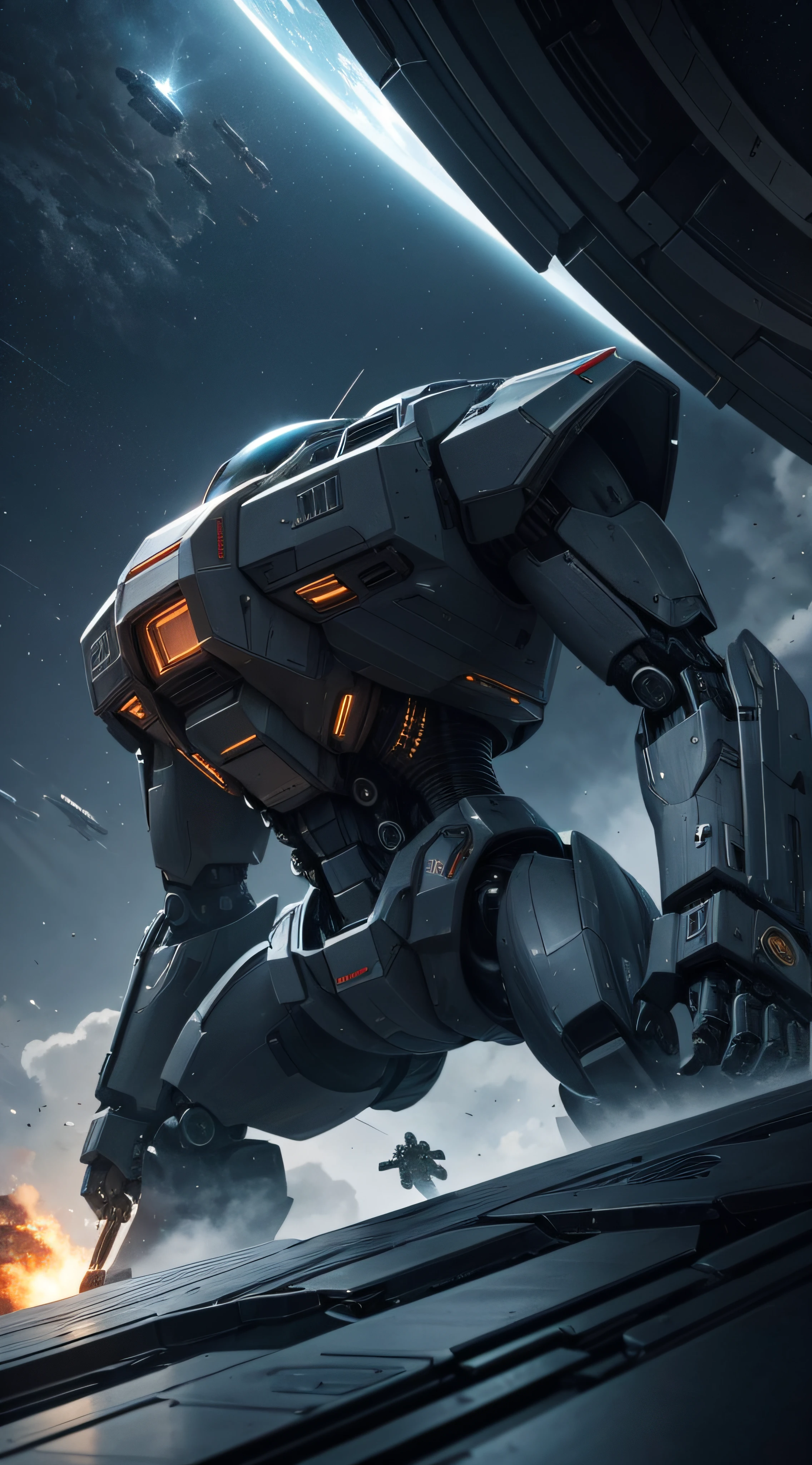Grandiose Interstellar Subject Mega Buildings Sense of Science and Technology Universe Future Legion Mecha Firearms Sense of Strike Impact Detail Dive Close-up Depth