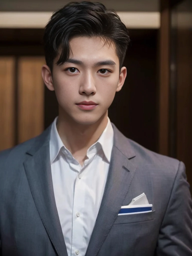 arafed man in a suit and white shirt posing for a picture, Inspired by Zhang Han, Cai Xukun, Shin Jinying, yanjun cheng, ryan jia, South Korean male, Extremely handsome, siwoo kim, Handsome male, Inspired by Bian Shoumin, inspired by Yanjun Cheng, Handsome man, inspired by Zhou Chen, jaeyeon nam