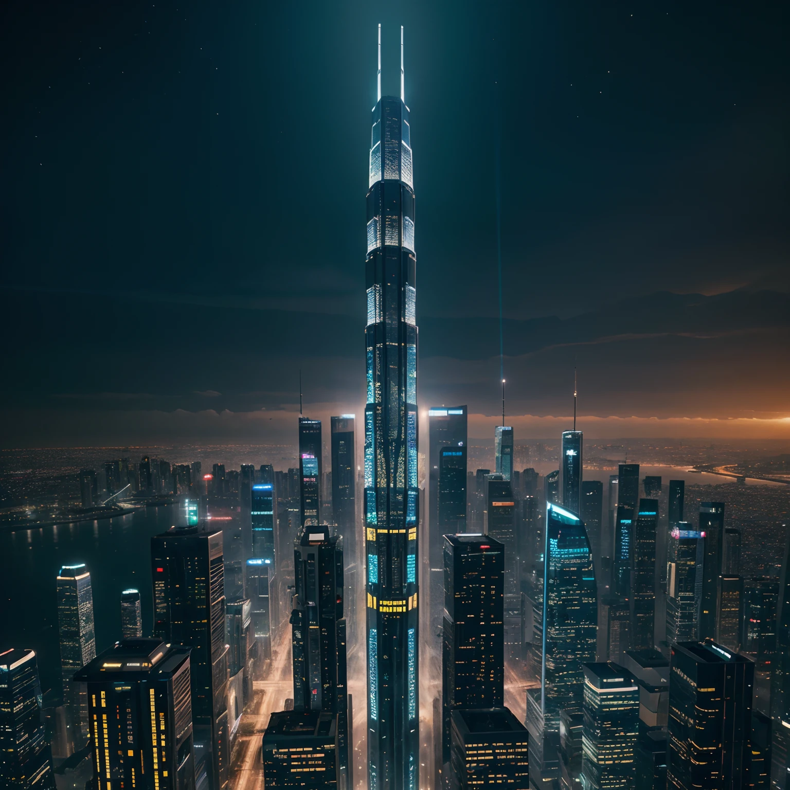 Create an image that represents the city of Neotropolis in all its futuristic splendor, with shimmering skyscrapers, Flying vehicles and advanced technology, imagens 8k anime;16:9>>4;