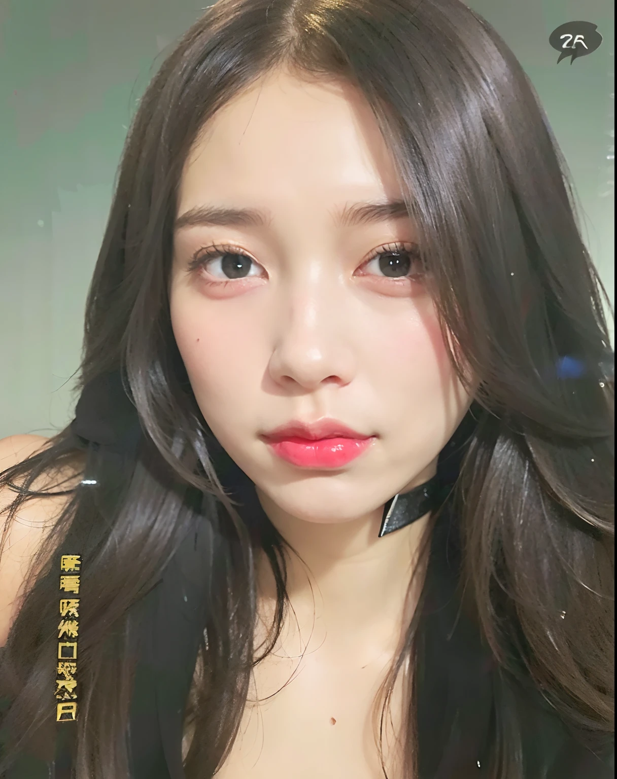 beste-Qualit, ultra-high resolution, (photorealistic:1.4), 1girl, off-shoulder white shirt, black tight skirt, black choker, (faded ash gray hair:1), (large boobs:1.1), looking at viewer, closeup ,