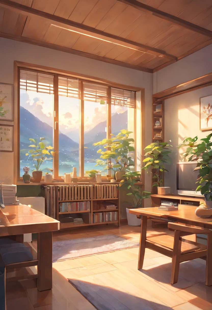Home living room, Maximalism, There are radiators on the walls，It's snowing outside，Prompts can be generated as follows: "(Best quality,4K,8K,A high resolution,Masterpiece:1.2),Ultra-detailed,(Realistic,Photorealistic,photo-realistic:1.37),First perspective，liveroom,Clean walls，Less cabinets，The radiators on the wall turn on to emit hot air，Maximalism,A neat and orderly space,Bright and clean environment,warm and inviting atmosphere,contemporary design,Functional furniture,Minimal distractions,Calm and peaceful atmosphere,Soft color palette,Neutral tones,Simple and elegant style,Smooth lines and shapes,Intentional and purposeful arrangement，peacful,Visual harmony,Meticulous attention to detail,Inspiring and motivating environment,Peace of mind,Quiet and peaceful environment,A harmonious balance of function and aesthetics,Superior workmanship and quality,Clear and uncluttered space,Great for intellectual pursuits,There are no distracting or unnecessary elements,Clean and refreshing appearance,Compositions that are cohesive and visually appealing,The harmony of the subject with its surroundings,serene and inviting atmosphere." Be aware of： 1. Do not include any explanatory 2. tags and commas","Separate 3. Tags are ranked from highest to lowest importance 4. The tag does not contain quotation marks""