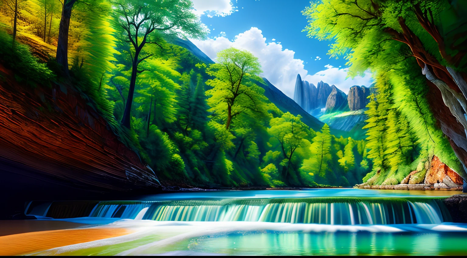 landscape, water (extremely detailed CG unity 8k wallpaper), the most beautiful artwork in the world, professional majestic oil painting, intricate, high detail, sharp focus, dramatic, photorealistic painting
