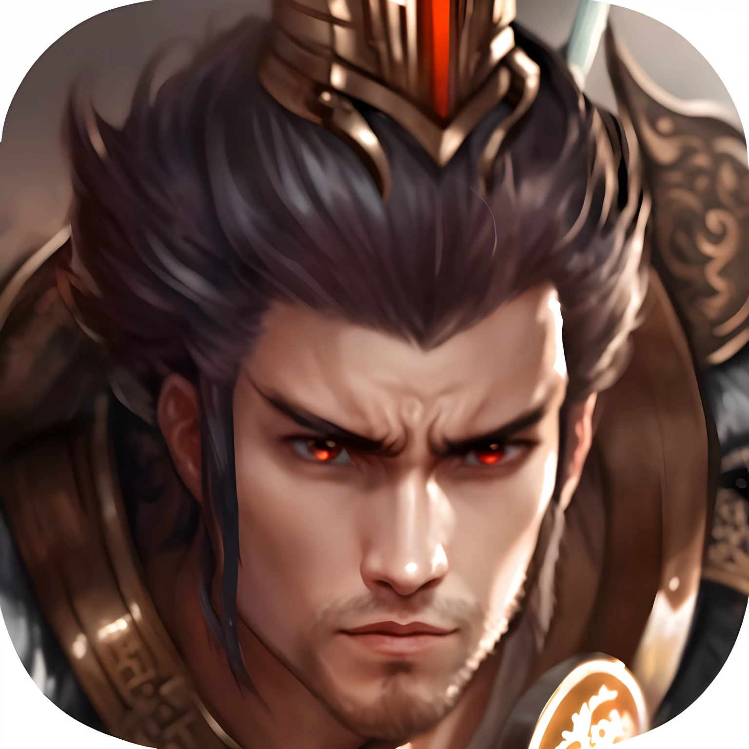 Close-up of a man with a sword and helmet, heise jinyao, xianxia hero, Avatar image, zhao yun, bian lian, inspired by Li Kan, drak, yiqiang and shurakrgt, Inspired by Huang Shen, nanquan, author:Sun Long, kanliu666, zmonzheng,Verism, Sparkle, reflective light, Ray tracing, back lit lighting, A high resolution, 4K, 8K, 16k, High quality, hyper HD, Textured skin, ccurate, Award-Awarded, Best quality, High quality, High details