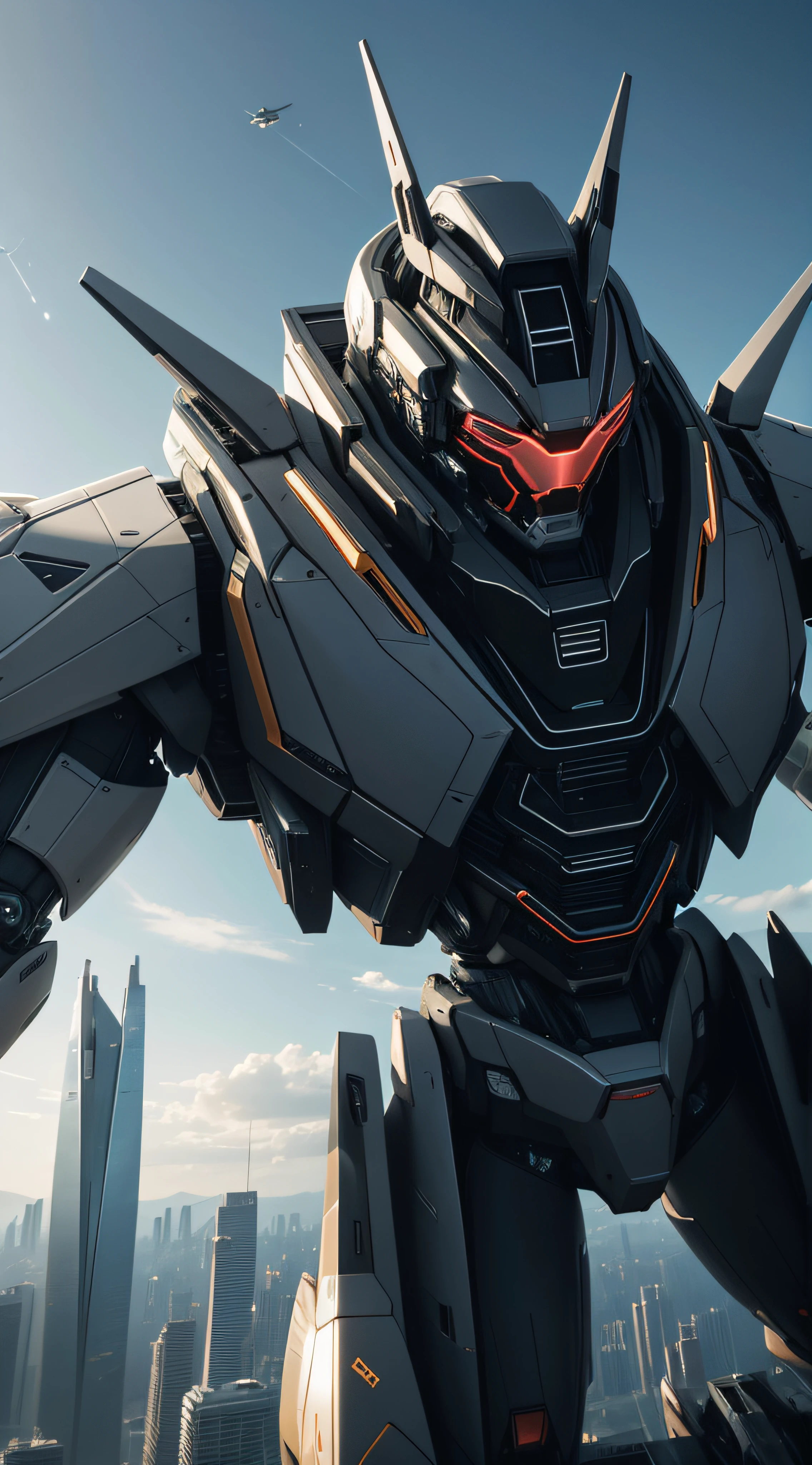 Grandiose Interstellar Subject Mega Buildings Sense of Technology Universe Future Legion Mecha Sense of Shock Impact Detail Swooping Close-up Looking Up Perspective Sense of Oppression