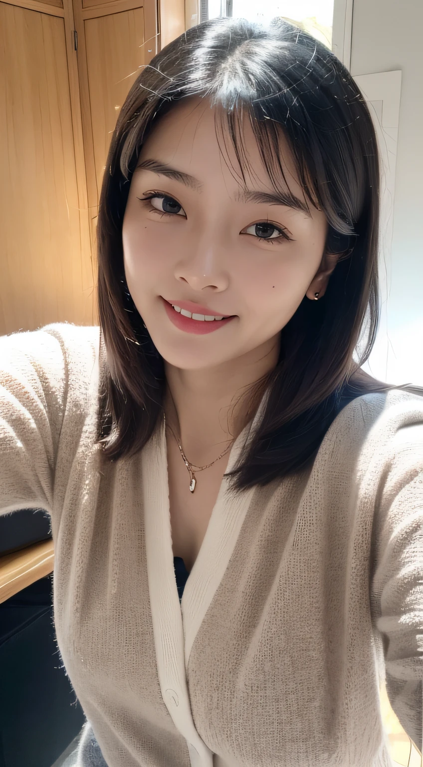 (8K, RAW photo, Best Quality, Masterpiece: 1.2),
(ultra high res, photorealistic:1.40, natural backlight, glorious picture, lowest lux, selfie),
Susan,
Mature hairstyle, 
No makeup, 
Natural detailed eyes:1.1, 
Natural detailed lips,  
(Office casual shirt),
Street, 
Seductive smile facing the camera,
Highly detailed face and skin texture,
Vivid colors, 
Sharp focus