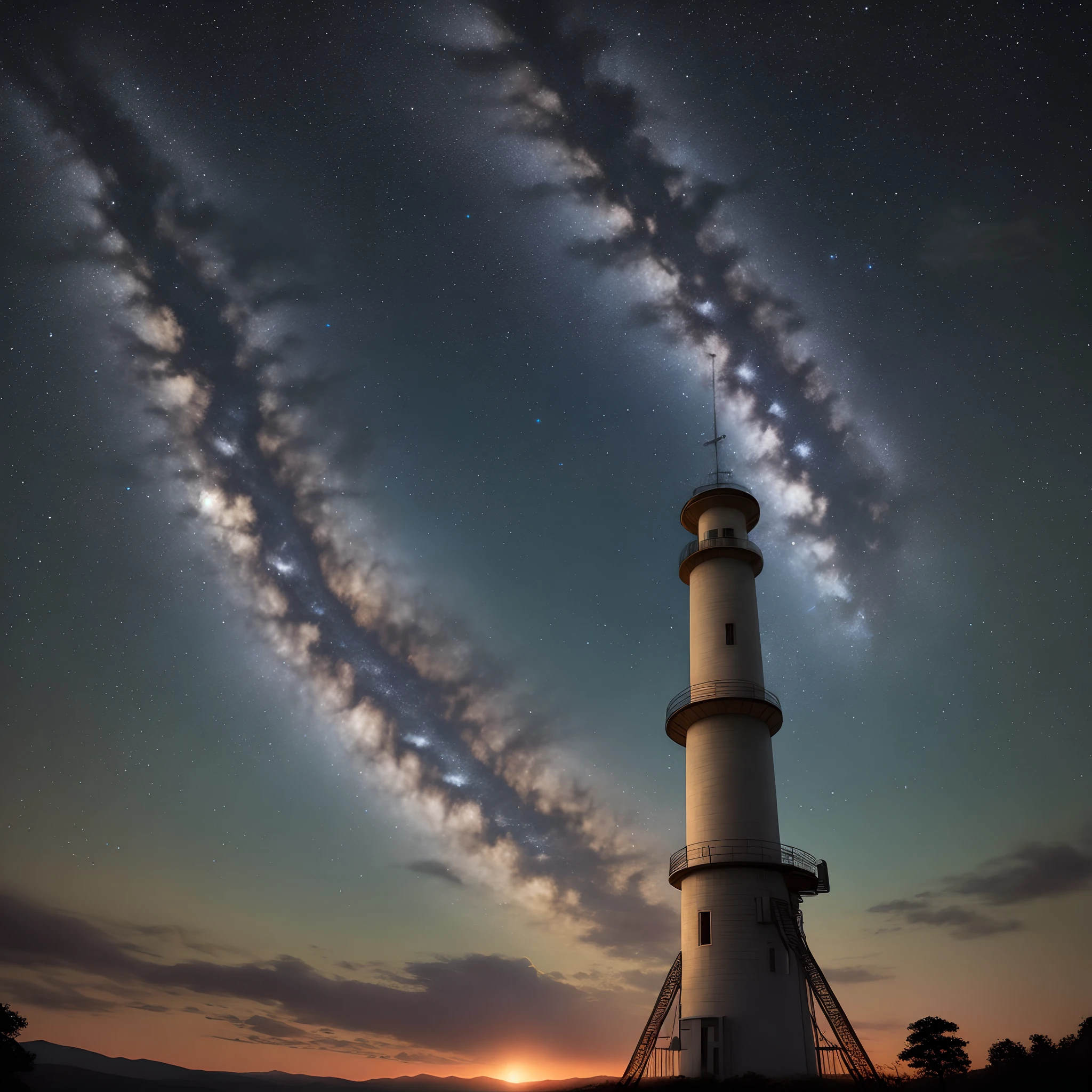 Tower starry sky