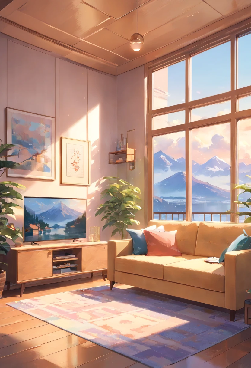 Home living room, Maximalism, There are radiators on the walls，It's snowing outside，Prompts can be generated as follows: "(Best quality,4K,8K,A high resolution,Masterpiece:1.2),Ultra-detailed,(Realistic,Photorealistic,photo-realistic:1.37，The strokes are delicate，Sharply defined),First perspective，Empty scene，Large living room,Clean walls，The radiators on the wall turn on to emit hot air，Modern home，Maximalism,A neat and orderly space,Bright and clean environment,warm and inviting atmosphere,contemporary design,Functional furniture,Minimal distractions,Calm and peaceful atmosphere,Soft color palette,Neutral tones,Simple and elegant style,Smooth lines and shapes,Intentional and purposeful arrangement，peacful,Visual harmony,Meticulous attention to detail,Inspiring and motivating environment,Peace of mind,Quiet and peaceful environment,A harmonious balance of function and aesthetics,Superior workmanship and quality,Clear and uncluttered space,Great for intellectual pursuits,There are no distracting or unnecessary elements,Clean and refreshing appearance,Compositions that are cohesive and visually appealing,The harmony of the subject with its surroundings,serene and inviting atmosphere." Be aware of： 1. Don't include any explanatory content，Don't make wood in your home，2. tags and commas","Separate 3. Tags are ranked from highest to lowest importance 4. The tag does not contain quotation marks""