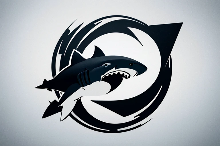 logotype,Shark fins,black in color,Minimalist,2D