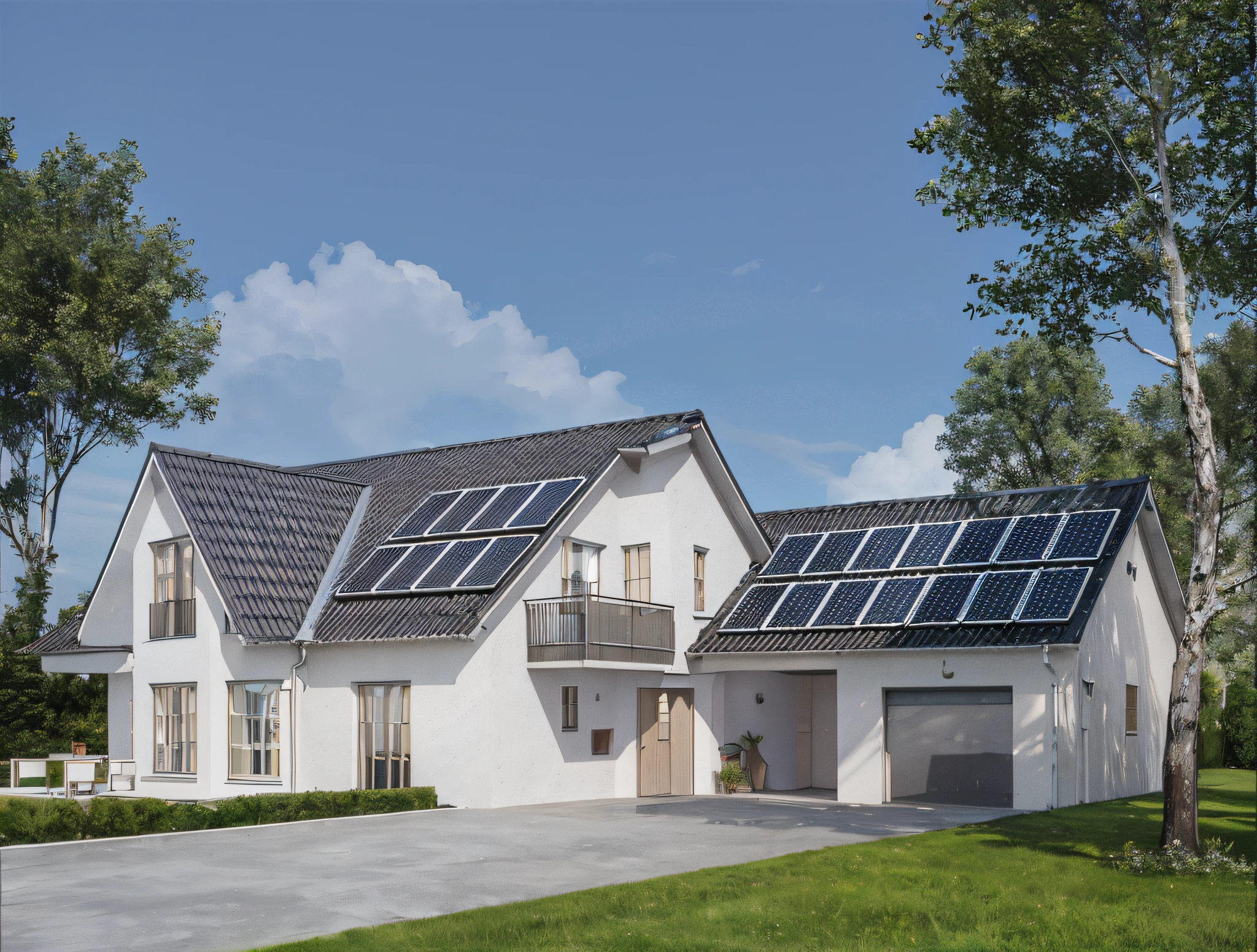 3D crafted house and a driveway, rooftop, close establishing shot, passive house, digital rendering, wide establishing shot, rendering, pre-rendered, highly rendered!!, solar powered, high quality rendering, photo render, a digital rendering, d render, photo was taken from far away