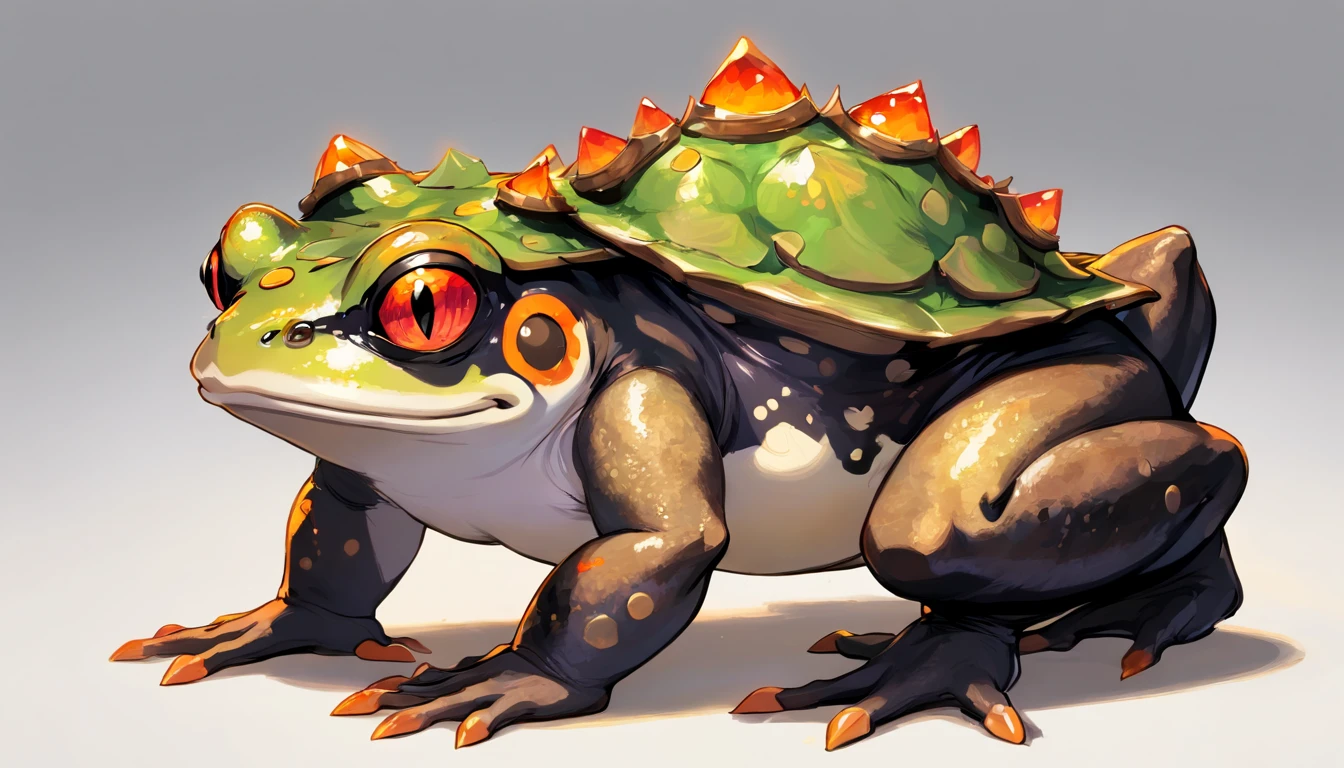 Demonic Frog, Evil Toad, Bipedal, Black and Organge, Firey Back Legs, Pokemon,