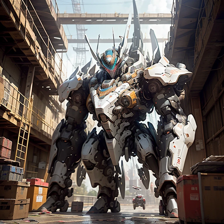 ((Best quality)), ((masterpiece)), (highly detailed:1.3), 3D, Pretty, (cyberpunk:1.2), In Space, Nebula, holding_weapon, (1Female mecha: 1.3), facing the audience, huge mech in the shape of a huge orangutan, glowing eyes, full body, (flying, diving down, dynamic, Motion Blur: 1.4), (Giant Mech Wings: 1.6), Look Up, glowing_eyes, Mecha, Panorama, Earth, Nebula, Space, Particle, Reality, HDR (High Dynamic Range), Ray Tracing, NVIDIA RTX, Super Resolution, Unreal 5, Subsurface Scattering, PBR Textures, Post-Processing, Anisotropic Filtering, Depth of Field, Maximum Sharpness and Sharpness, Multi-layer Textures, Albedo and Specular Maps, Surface shading, Accurate simulation of light-material interactions, Perfect Proportions, Octane Render, Two-tone illumination, Large aperture, Low ISO, White balance, Rule of Thirds, 8K RAW, High Performance Sub-Pixel, Subpixel Convolution,