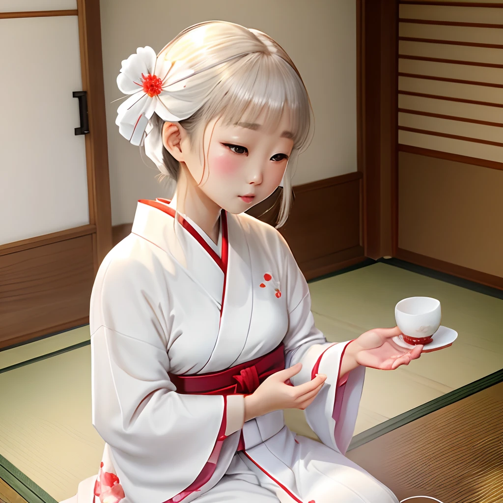 White yukata、japanes、femele