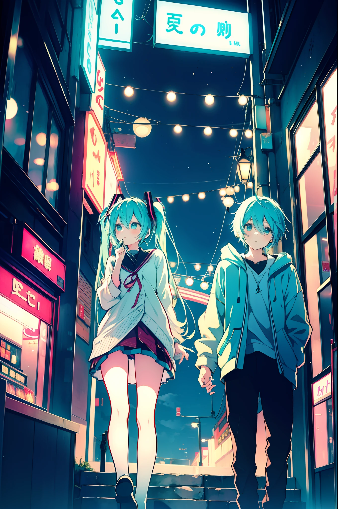 One Night、Hatsune Miku was walking alone in the city at night。The street lamps shine quietly,、The city was brightly lit。Hatsune Miku、Look around as you walk、a person々I enjoyed the atmosphere of conversation and music mixed。
((full bodyesbian))
And then、She stopped at one of the shops。The store is、It was a karaoke parlor。Hatsune Miku、I love to sing.、I liked to do karaoke。She walked into the store.、I started singing my favorite songs。