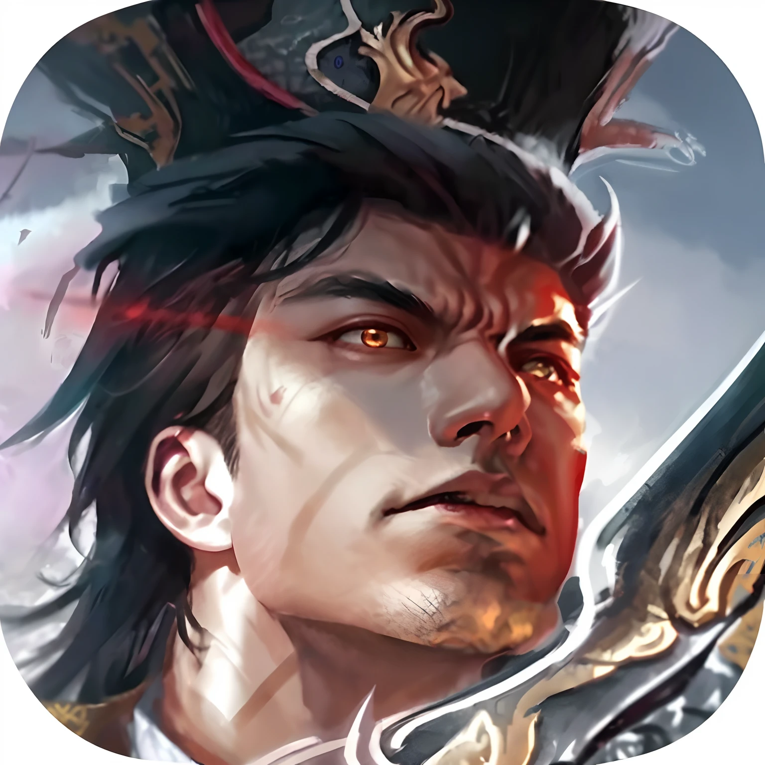 Close-up of a man holding a sword and a hat, Avatar image, heise jinyao, zhao yun, bian lian, inspired by Li Kan, G Liulian art style, xianxia hero, author:Kan Lee, naranbaatar ganbold, Silas, inspired by Park Hua, feng shu, Art germ. High detail