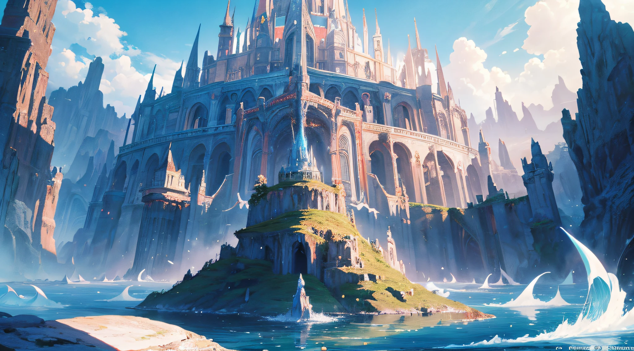 ((best quality)), ((masterpiece)), edge of chaos, (morphing reality:0.7), miraculous surreal landscape, floating islands, ethereal vortex, unbelievable fantastical creatures, masterpiece quality, mysteries of universe, whirlpool of energy, magical phenomenon, illusionary balance, ultra detailed, absurdres, composition, scale, perspective, scenery, light, color, texture, beauty, wonder, 8k, official art