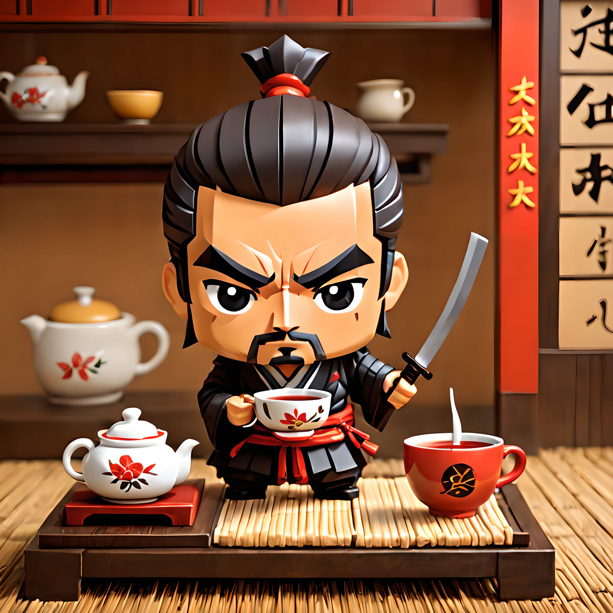(Pixel art:1.5), (pixel theme:1.5), (chibi emote:1.5), (chibi character:1.5),(fantasy:1.5), (1japanse samurai:1.5), (Toshiro Mifune:1.5), (hot tea:1.5), (tea ceremony:1.5), (tearoom:1.5),(chinese tea cup:1.5),