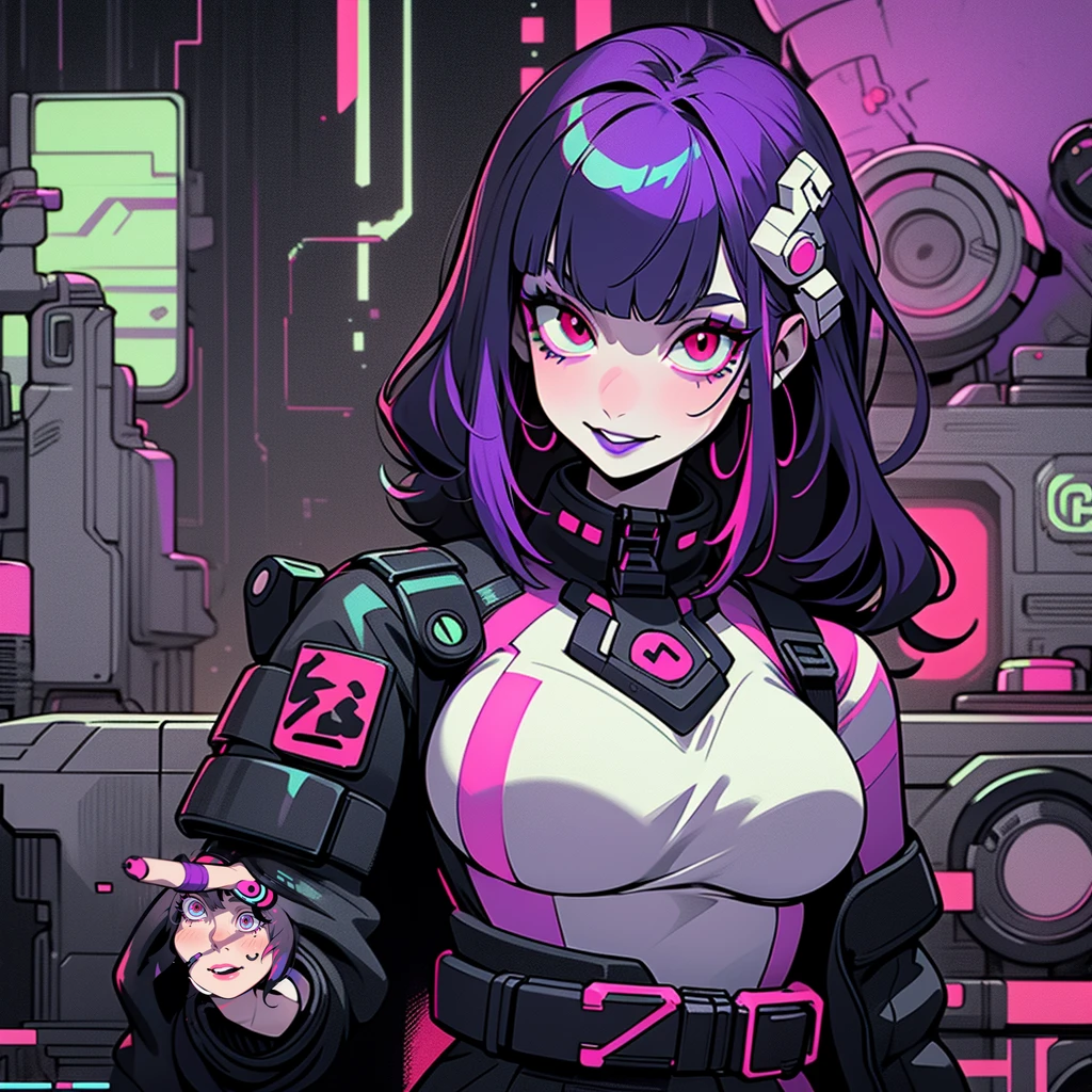 a cartoon picture of a man and a woman with tattoos, oppai cyberpunk, biomechanical oppai, commission for high res, inspired by Masamune Shirow, inspired by Rob Liefeld, inked and colored, muscular! cyberpunk, inked digital, cyberpunk cyborg. roses, (sfw) safe for work, 2 b, 2b, cute cyborg girlfriend 