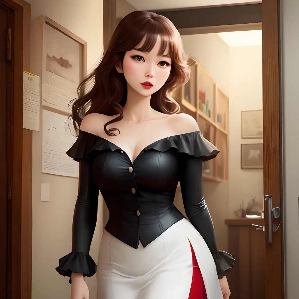 Mysterious woman like a cartoon