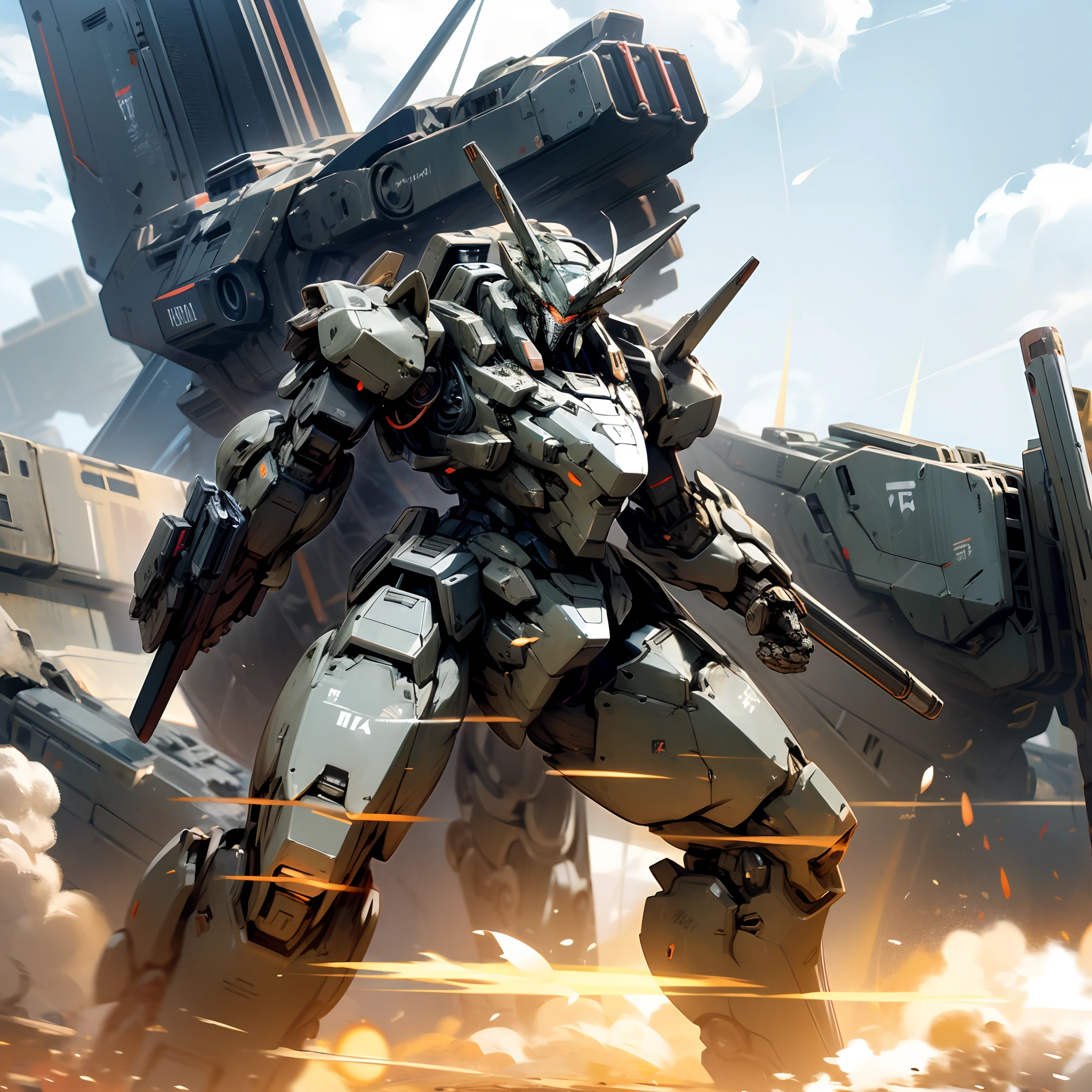 Armored Core Style, Shoulder Cannon, sheild, huge robot,