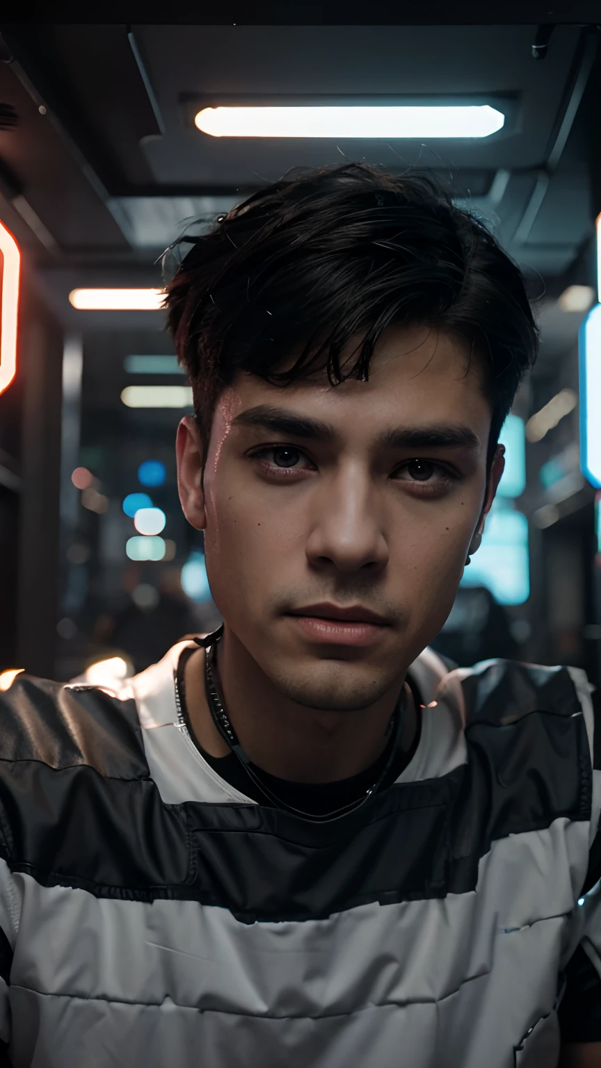 Change background cyberpunk handsome boy.realstick face 4k quality