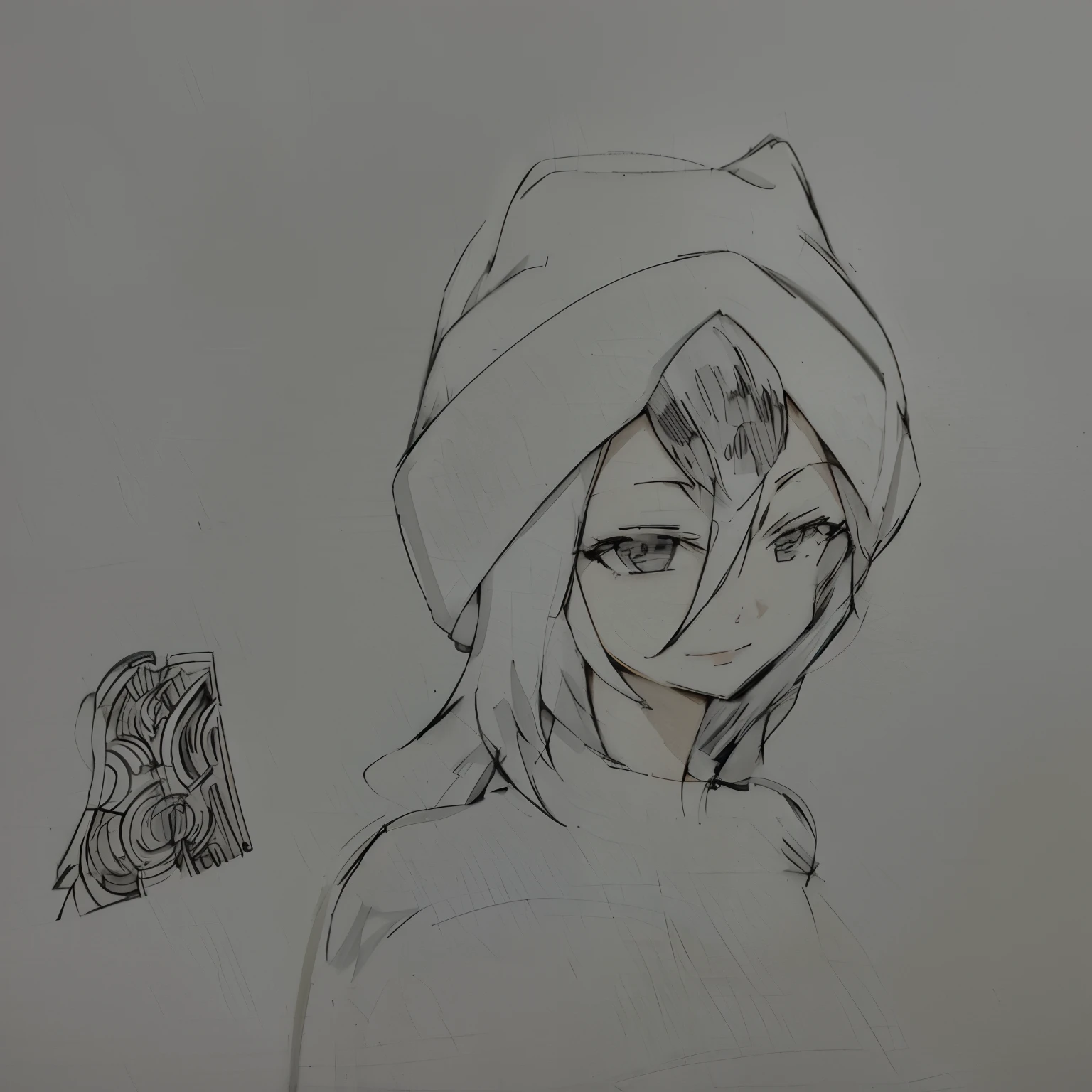woman with hat, clean anime outlines, Detailed style, character with a hat