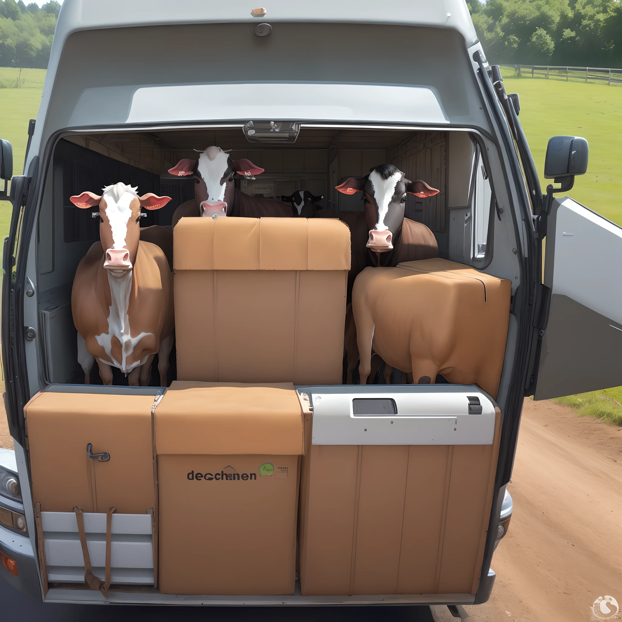 Des frelons se cachent dans un camion avec des vaches