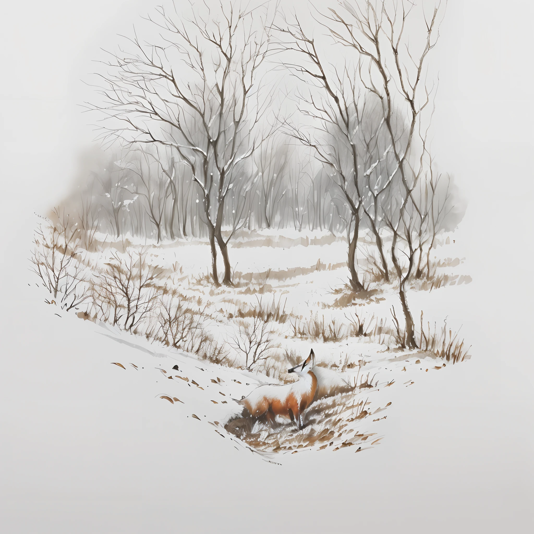 A fox rejoicing when it snows