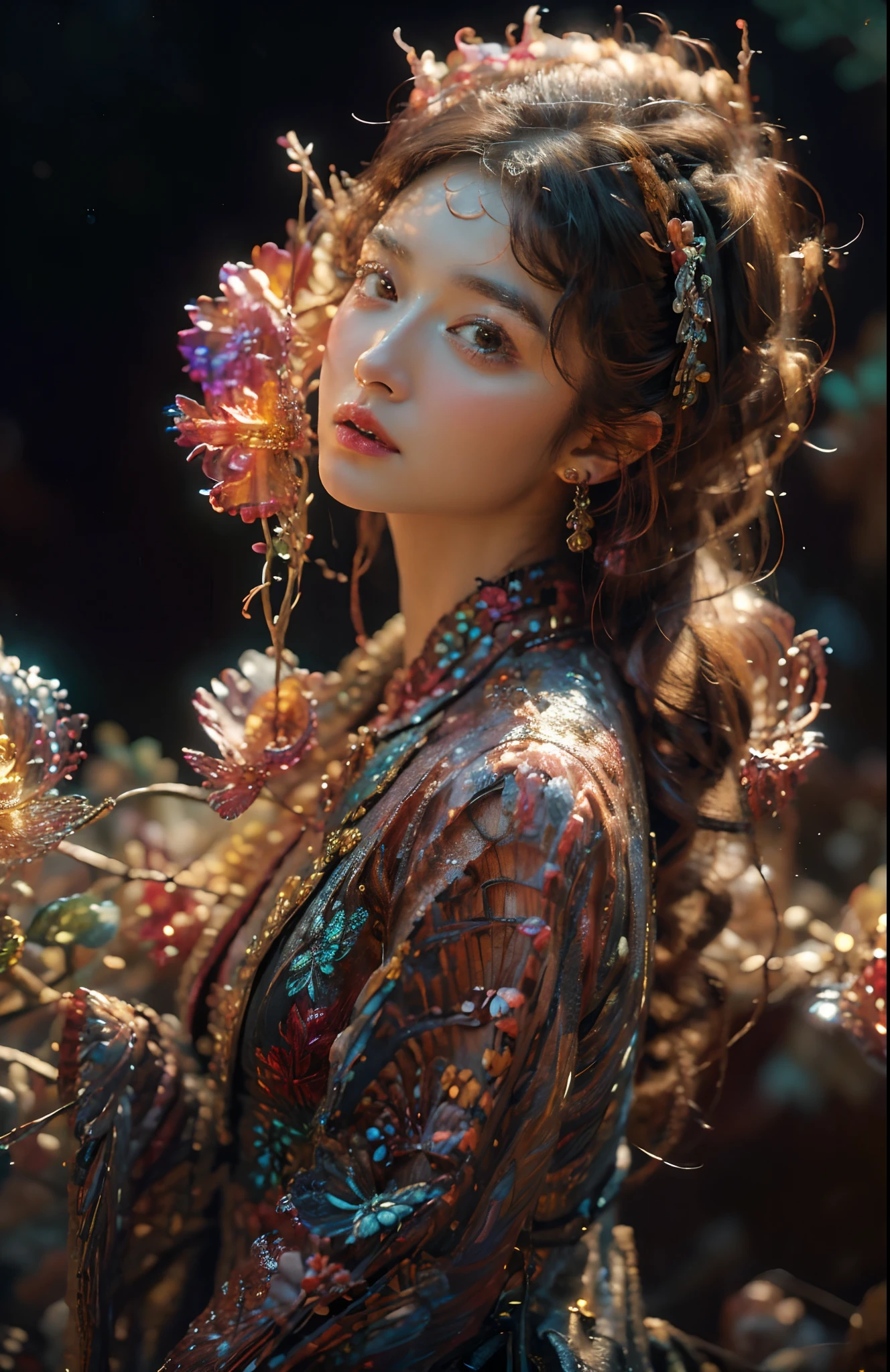 (masterpiece, top quality, best quality, official art, beautiful and aesthetic:1.2), (1girl), extreme detailed,(fractal art:1.3),colorful,highest detailed