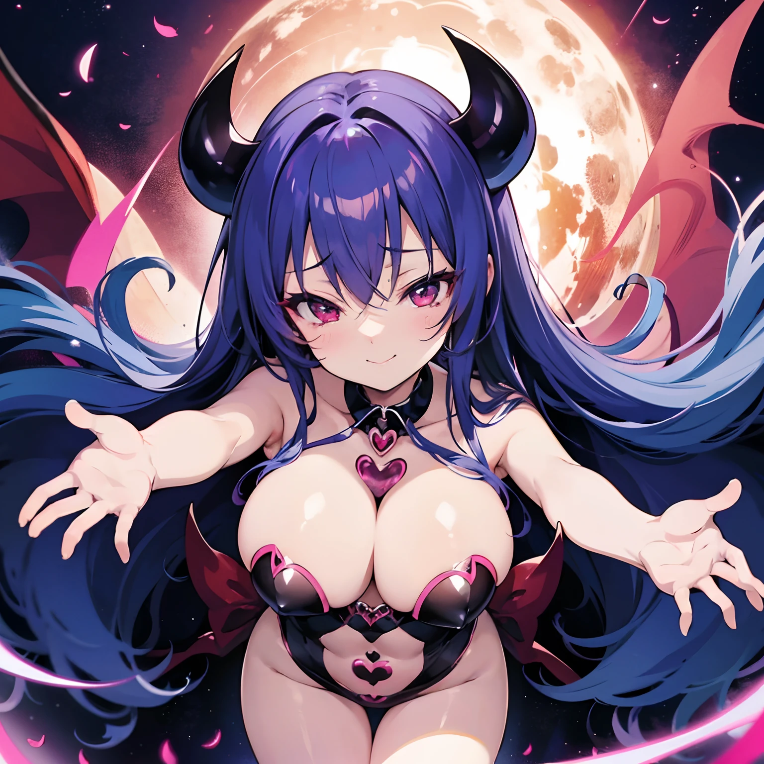 Succubus Seduction poses Erotic body kawaii faces Enchanting face Pose with open arms heart mark A slight smil Peachy Hair Eyes are hearts Charm Magic Angle from above Two people hugging each other I'm kissing Heart mark on the uterus Succubus Dresses