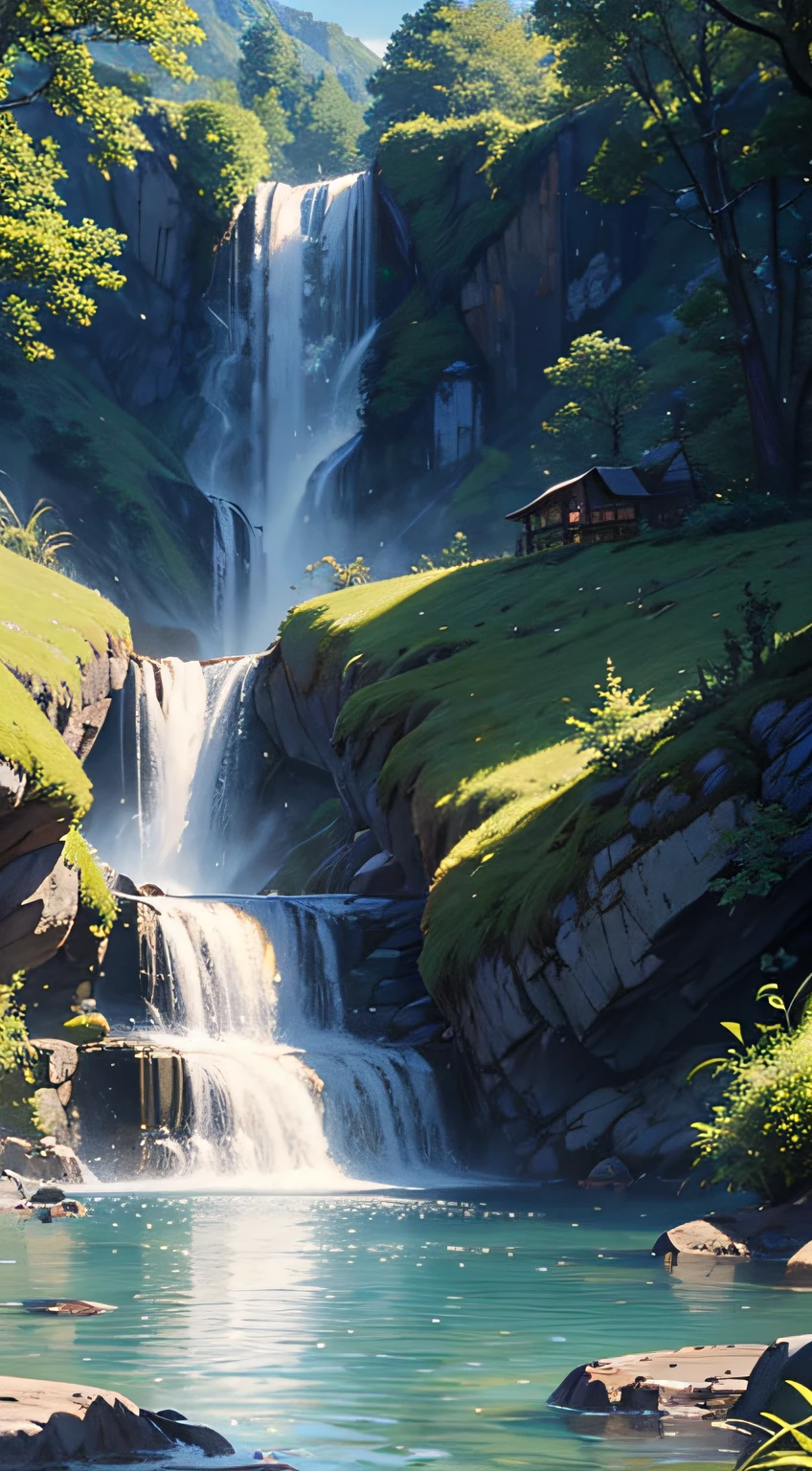 Landscape, water, (very detailed CG unity 8k wallpaper), world retirement home, art of painting on the most beautiful artworks, professional majestic oil paintings, intricate, high detail, clear focus, dramatic, realistic painting