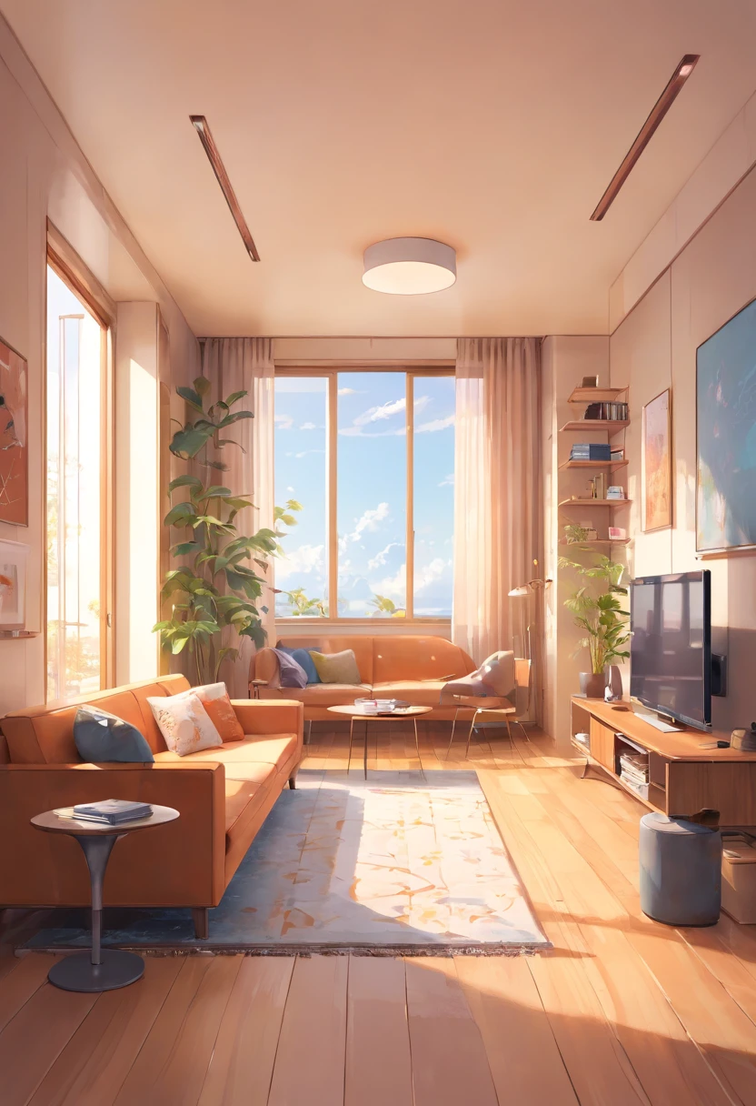 Home living room,There are radiators on the walls,Radiators account for half,Maximalism, It's snowing outside,Prompts can be generated as follows: "(Best quality,4K,8K,A high resolution,Masterpiece:1.2),Ultra-detailed,(Realistic,Photorealistic,photo-realistic:1.37,The strokes are delicate,Sharply defined),Large living room,Close-up radiator,The radiators on the wall turn on to emit hot air,Do not cover the radiators,Clean walls,Modern home,Maximalism,A neat and orderly space,Bright and clean environment,warm and inviting atmosphere,contemporary design,Functional furniture,Minimal distractions,Calm and peaceful atmosphere,Soft color palette,Neutral tones,Simple and elegant style,Smooth lines and shapes,Intentional and purposeful arrangement,peacful,Visual harmony,Meticulous attention to detail,Inspiring and motivating environment,Peace of mind,Quiet and peaceful environment,A harmonious balance of function and aesthetics,Superior workmanship and quality,Clear and uncluttered space,Great for intellectual pursuits,There are no distracting or unnecessary elements,Clean and refreshing appearance,Compositions that are cohesive and visually appealing,The harmony of the subject with its surroundings,serene and inviting atmosphere." Be aware of: 1. Don't include any explanatory content,2. tags and commas","Separate 3. Tags are ranked from highest to lowest importance 4. The tag does not contain quotation marks""