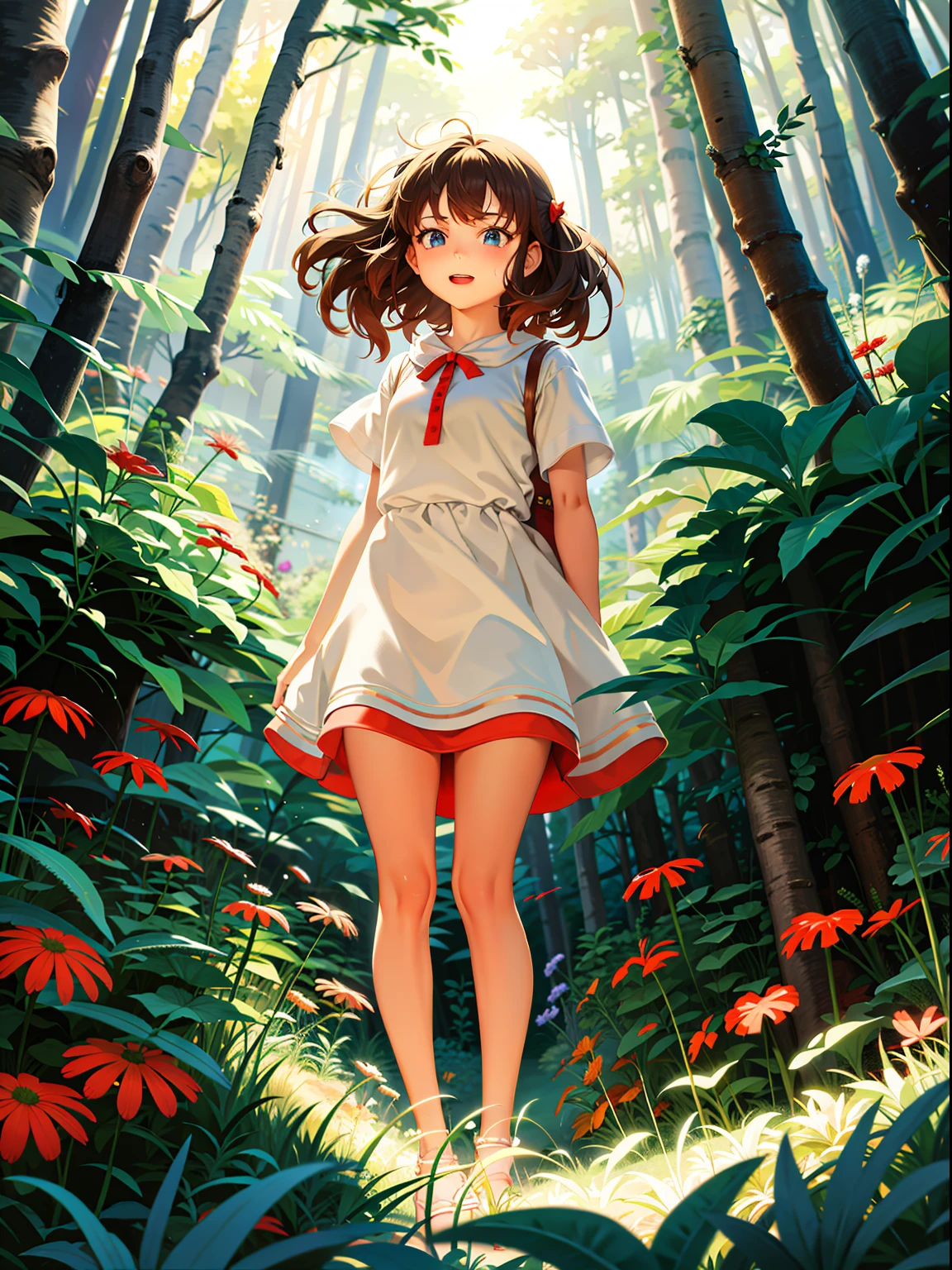 mn,1girl,solo,full body,red dress,