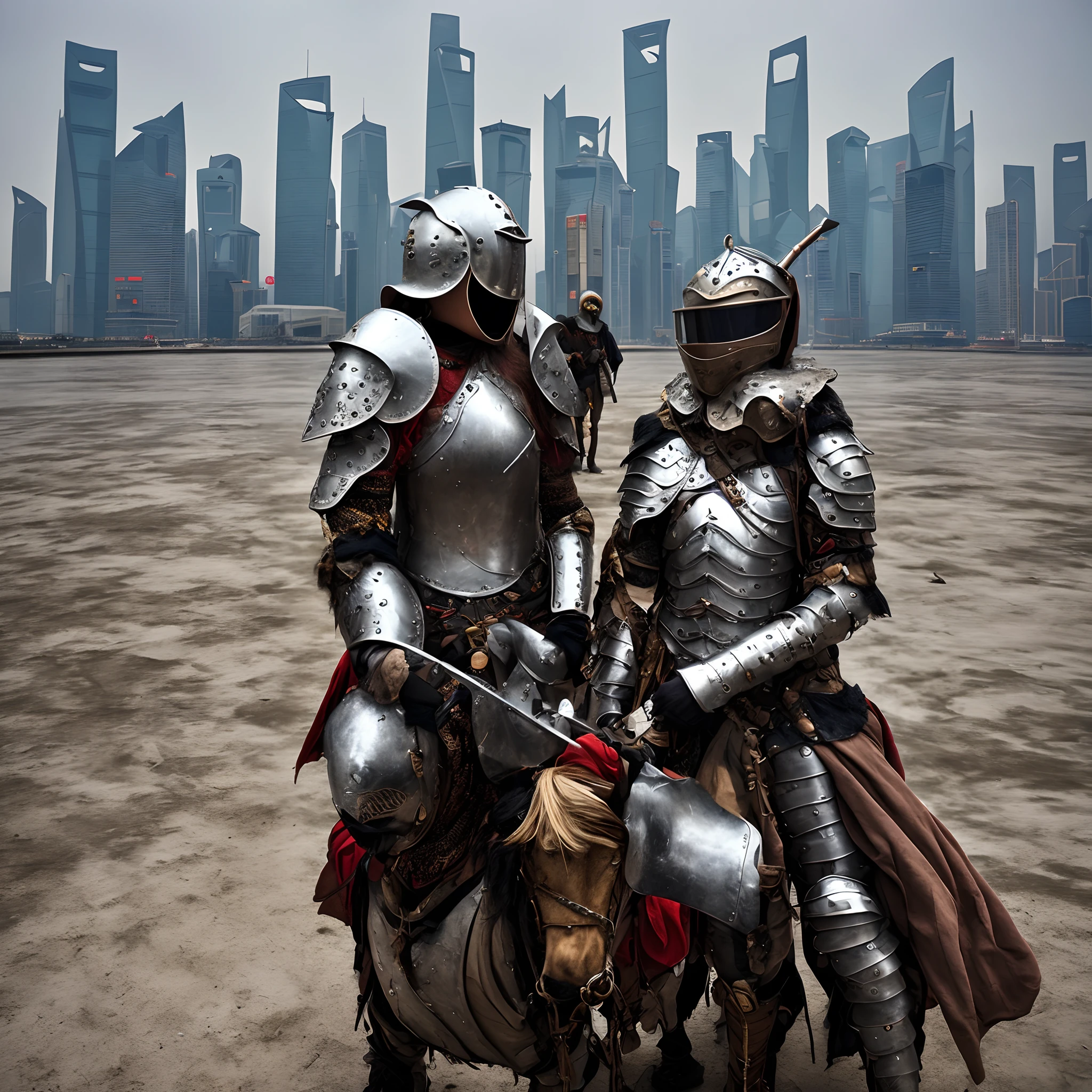 Shanghai at the end of the world，There's a cool girl in armor