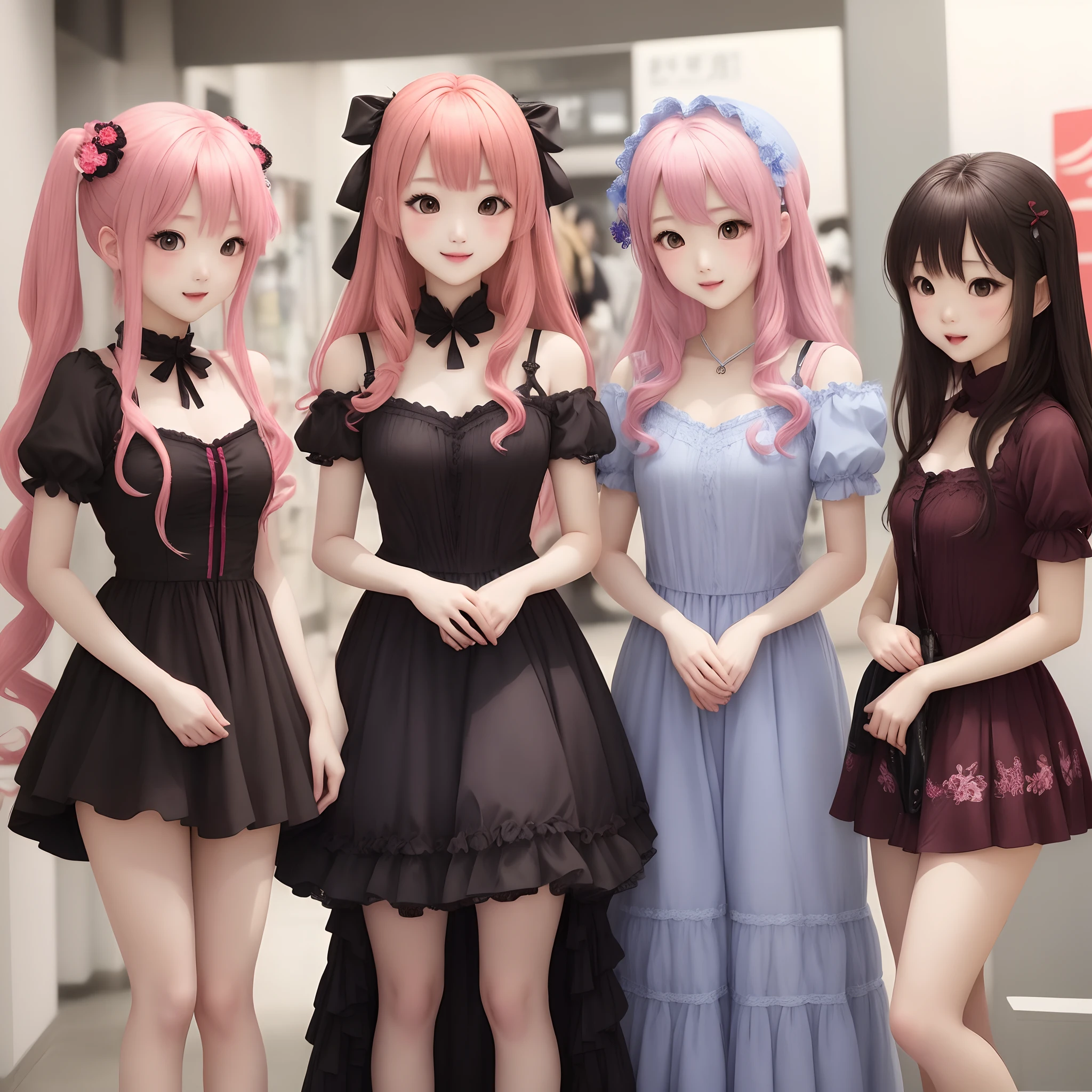 Girls are sama々Dress well、an anime model、Decided Pose、harems、appearance々Hair color、appearance々Hairstyle、Staring at this、Show interest in this