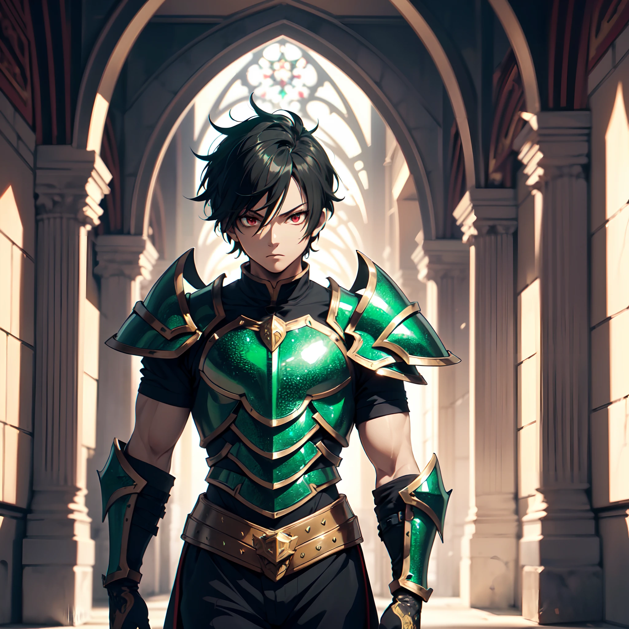 128K Ultra High Definition,
128K Ultra High Quality,
128K Ultra High Resolution,
Best Definition,
Best Quality,
Best Resolution,
Perfectly Detailed,
Perfectly Designed,
Extremely Detailed,
Extremely Designed,
Hyper Detailed,
Hyper Definition,
Hyper Quality,
Hyper Resolution,
Masterpiece,
(((Anime))),
Body Shot,
(((Boy))),
Handsome,
Muscular Body,
(((Black Short Hair))),
(((Red Eyes))),
(((Hyper Detailed & Perfectly Designed With Ultra High Quality Green Emerald Warlord Armor))),
(((Inside Of Medieval Royal Palace Background Scenery))),