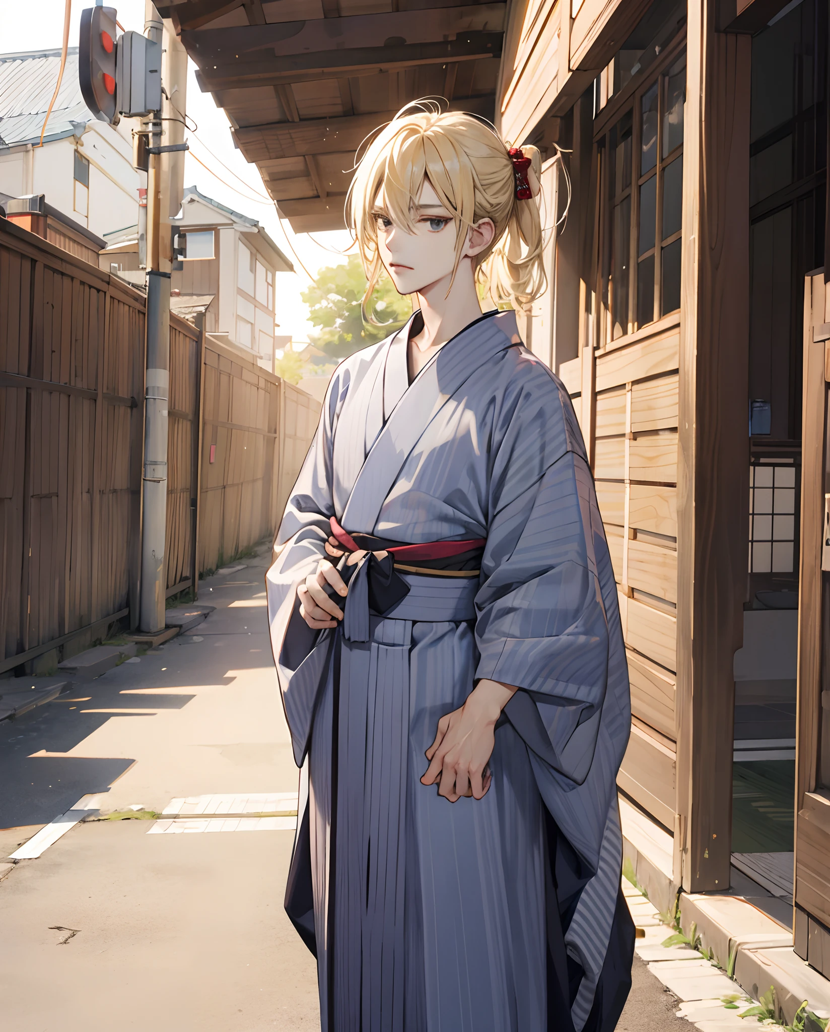 Anime Man Blonde 1 Yukata Hakama Otaku