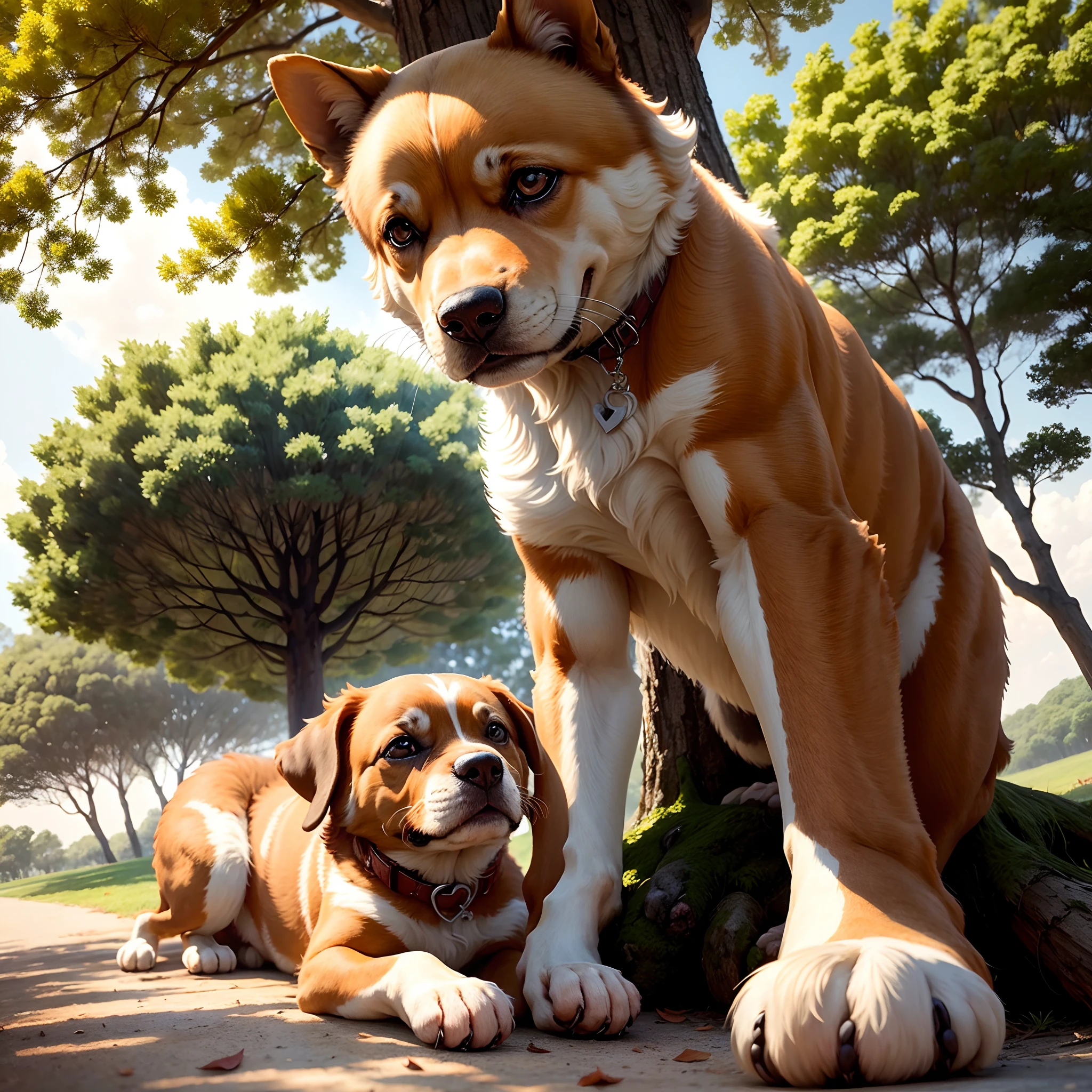 Cachorro dormindo em uma rede, Swaying gently under the shade of a tree. --auto