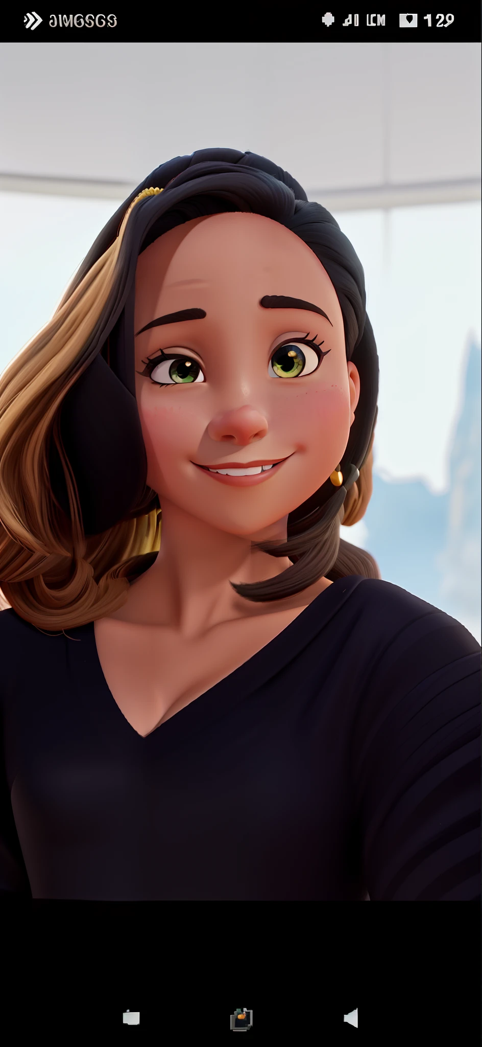 Uma mulher negra no painel Disney pixel melhor qualidade e boa qualidade
