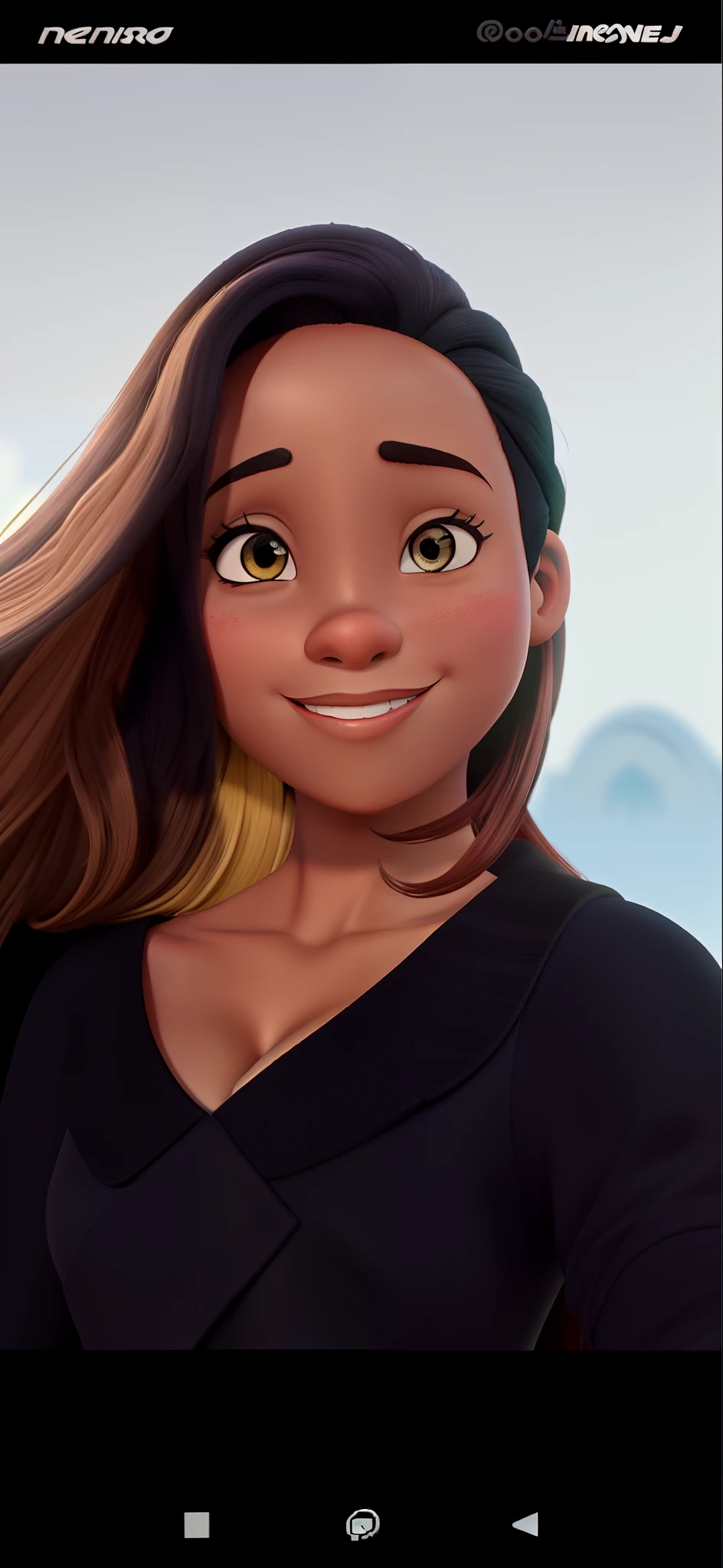 Uma mulher negra no estilo Disney pixel com a melhor qualidade e boa qualidade