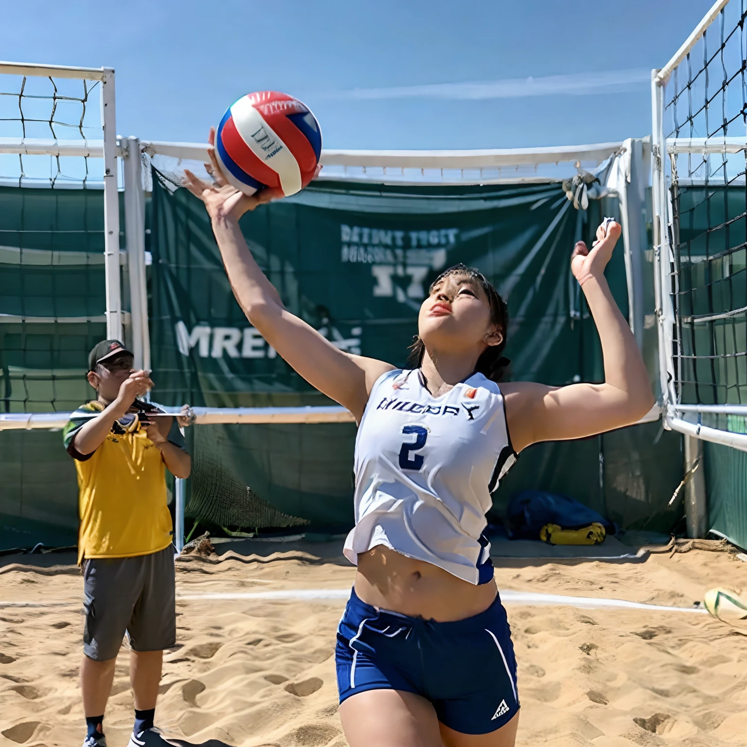 Goddess playing volleyball on Earth、