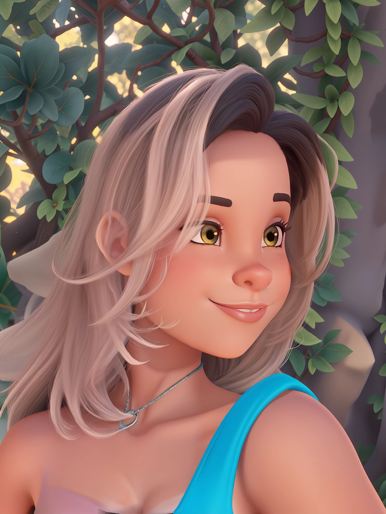 Uma linda mulher negra no estilo Disney pixel com melhor qualidade e boa qualidade